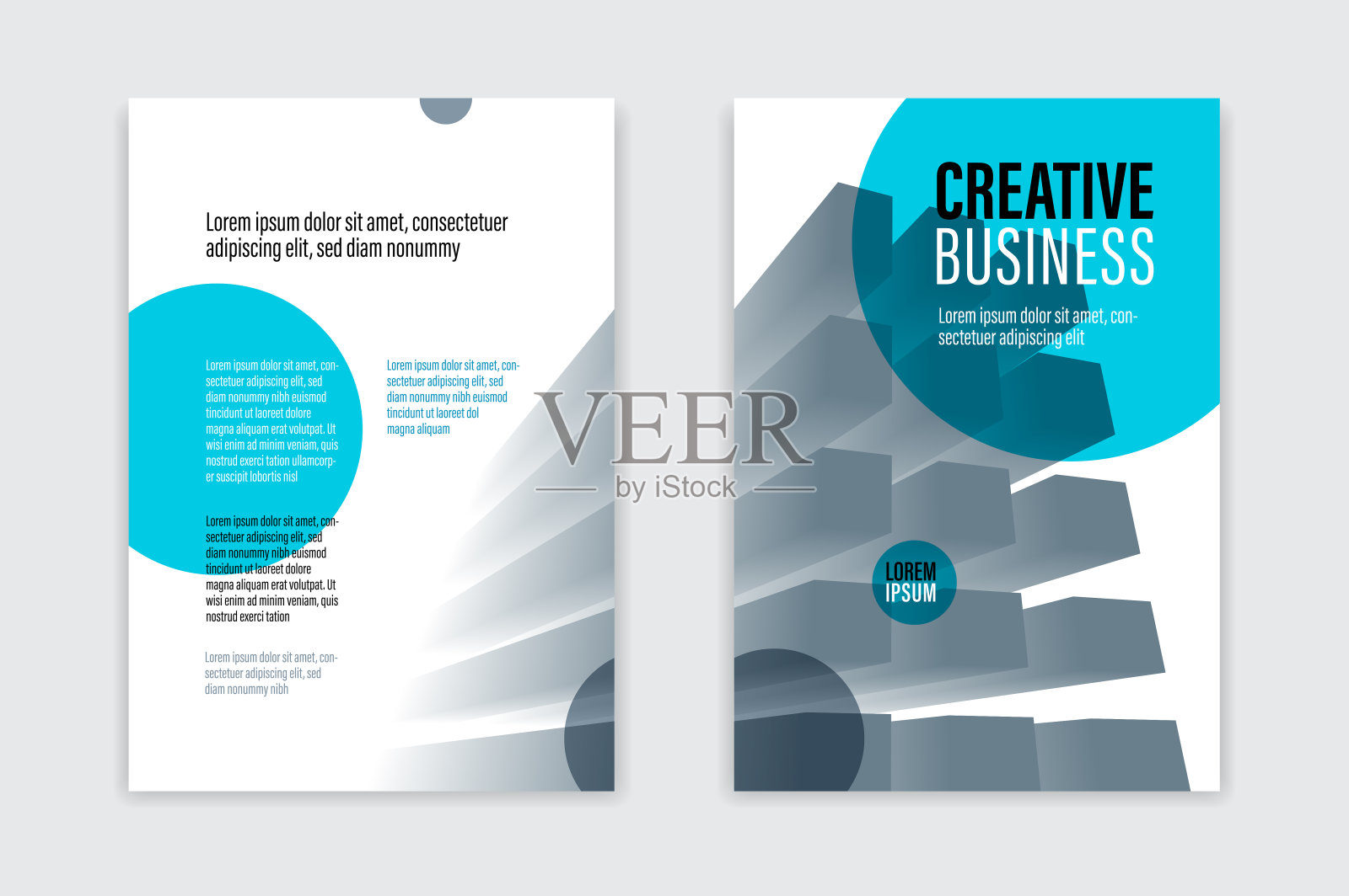 商业小册子与办公大楼结构矢量模板，封面和封底，现代传单传单或年度报告，封面或演示A4格式企业时尚风格。设计模板素材