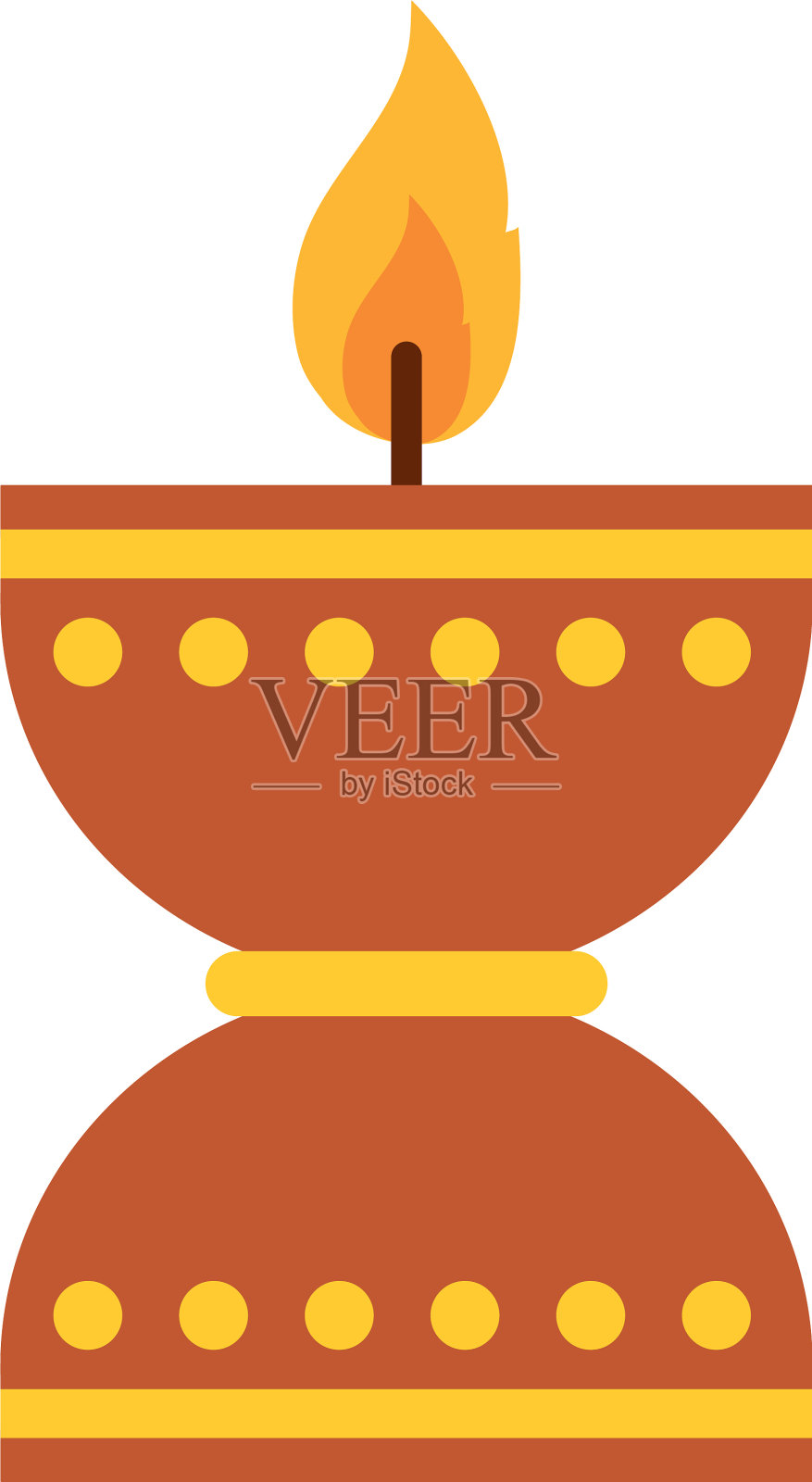 Bhai dooj概念diya图标多彩的设计设计元素图片