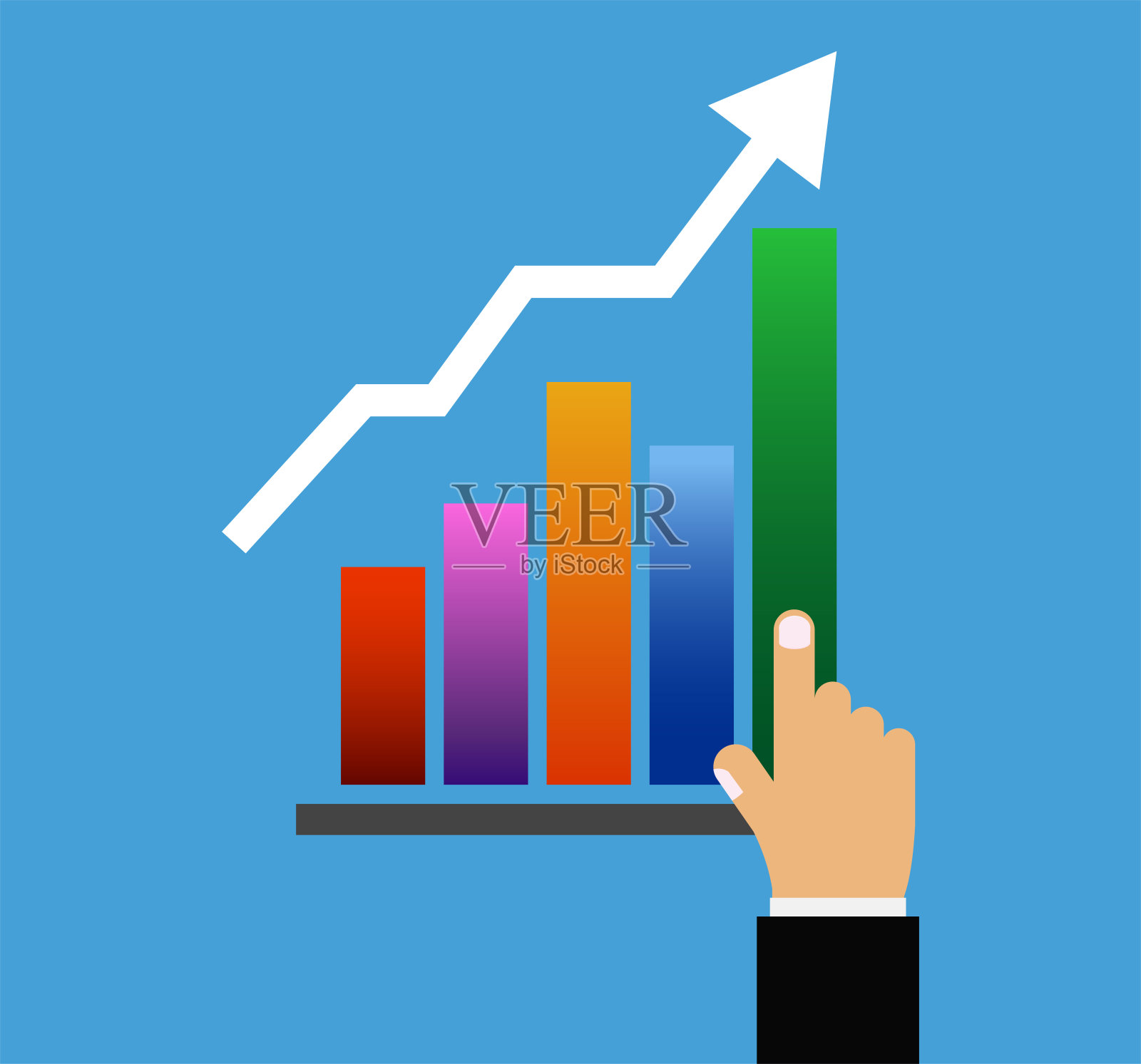 上升图，企业营销概念，财务上升插画图片素材