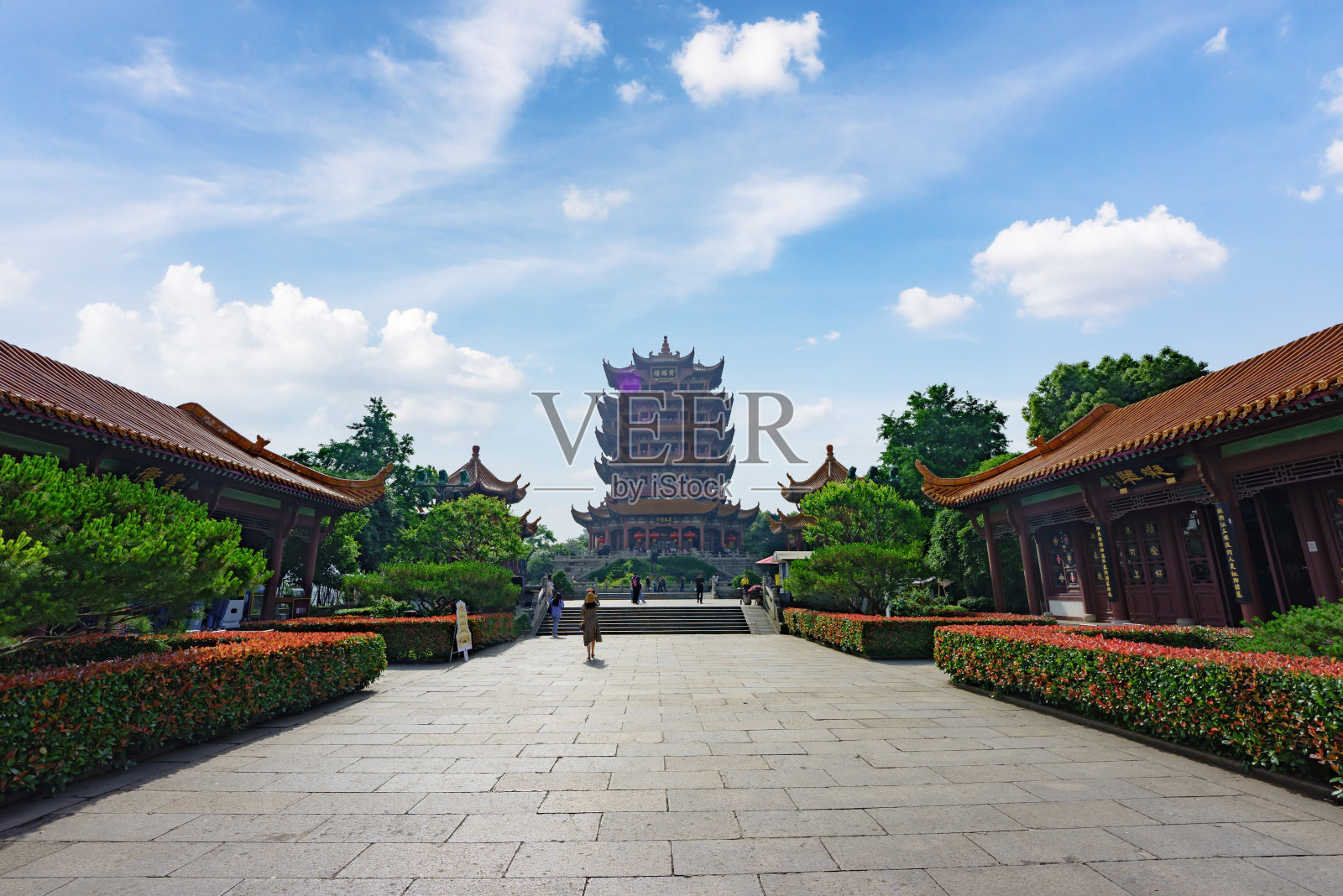 中国武汉黄鹤楼的建筑景观照片摄影图片