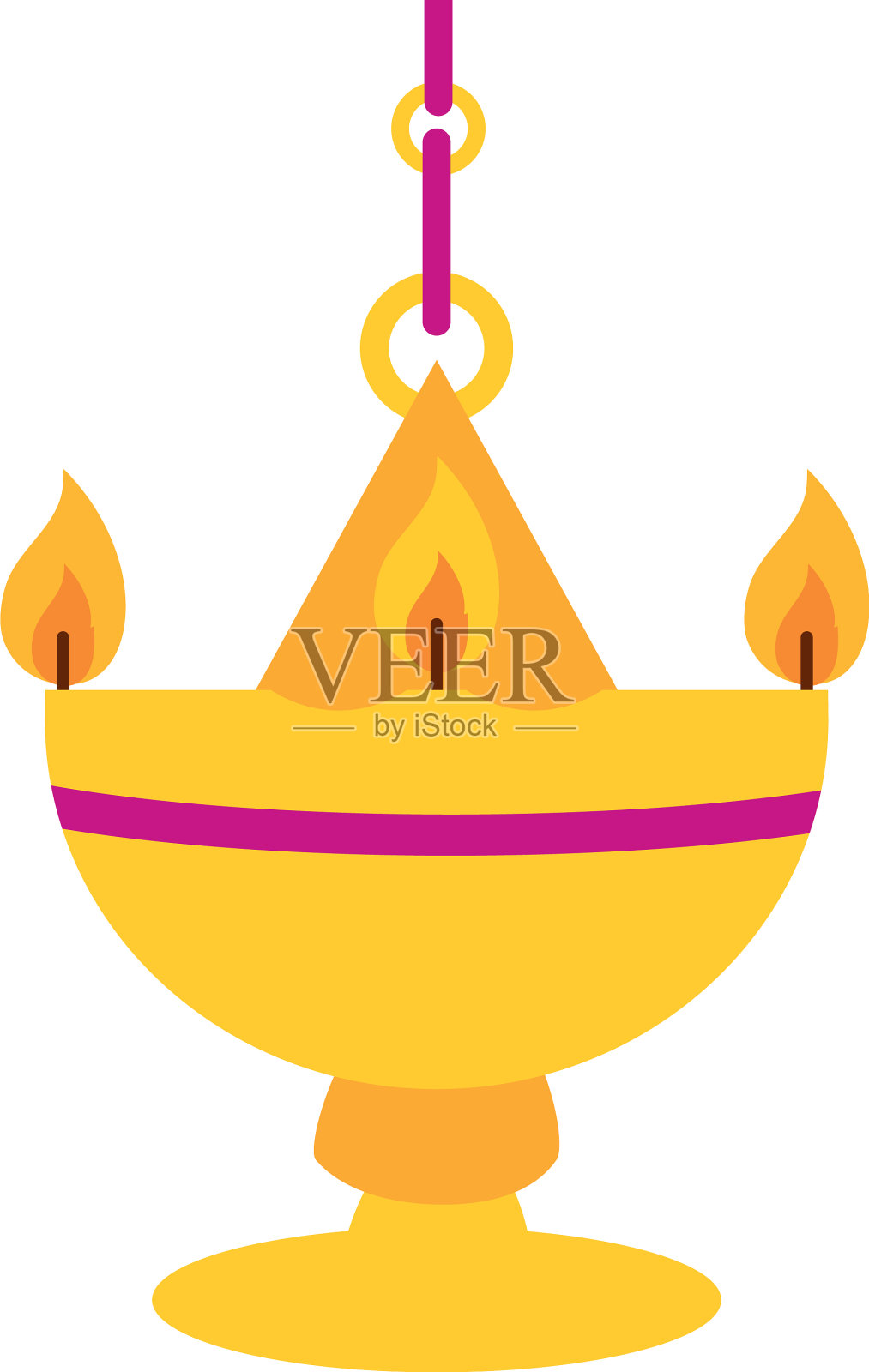 Bhai dooj概念油灯图标多彩的设计设计元素图片