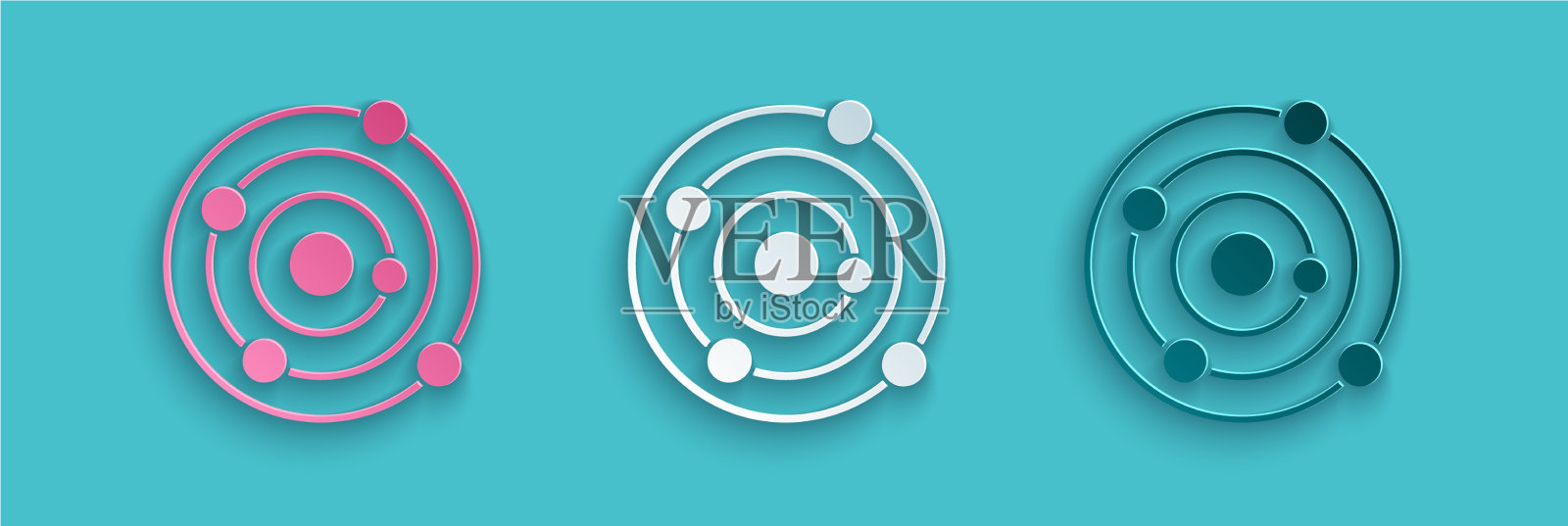 剪纸太阳能图标孤立在蓝色图标素材