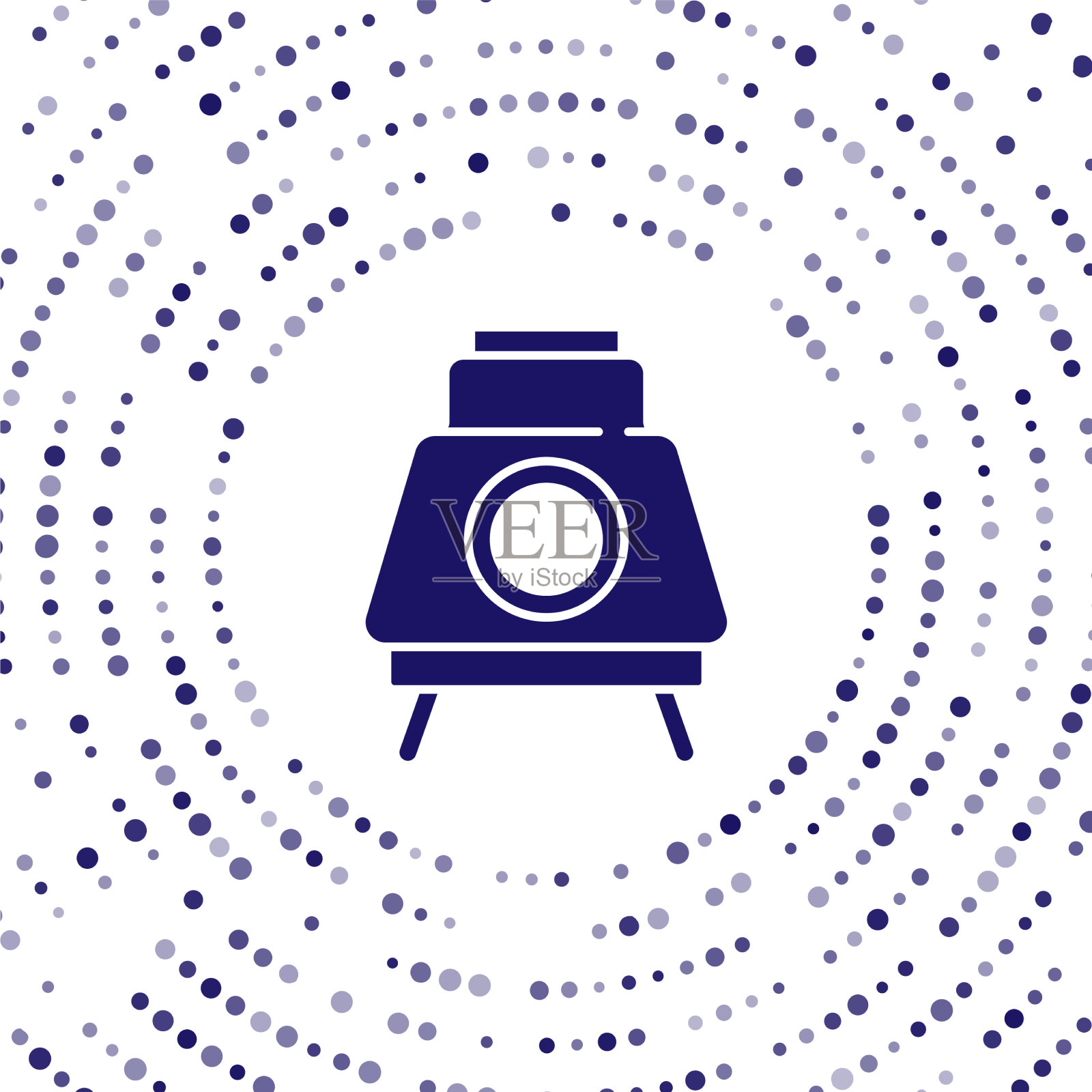 蓝色火星漫游者图标孤立在白色背景插画图片素材