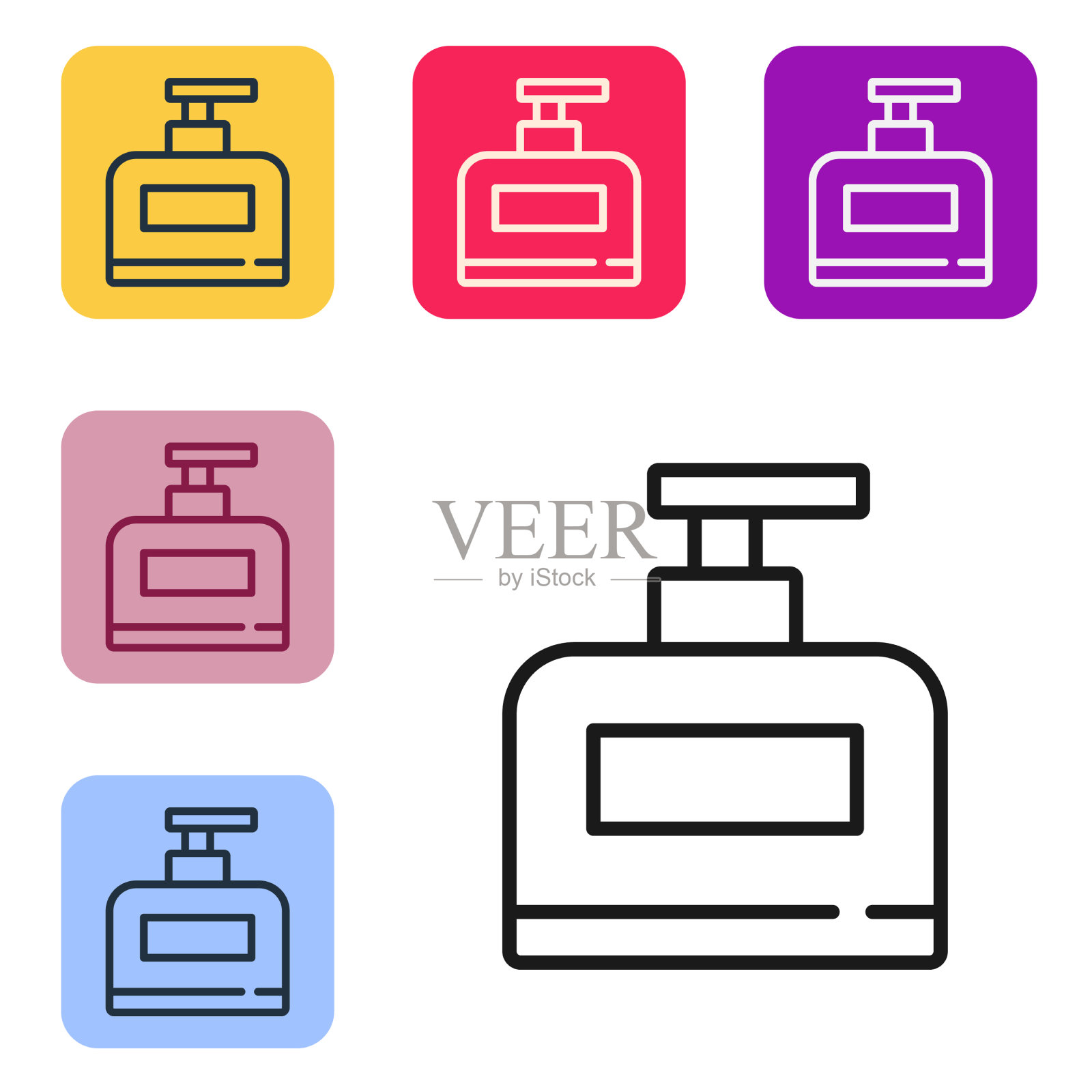 黑线瓶洗发水图标隔离上图标素材