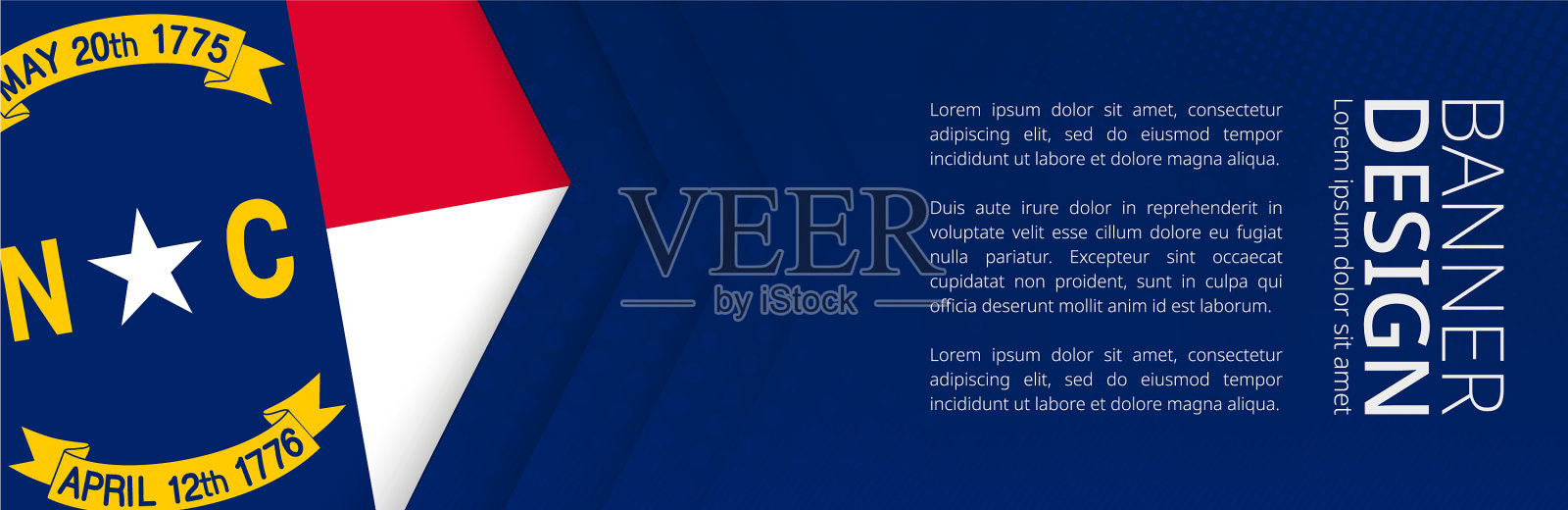 旗帜模板与旗帜美国州北部设计模板素材