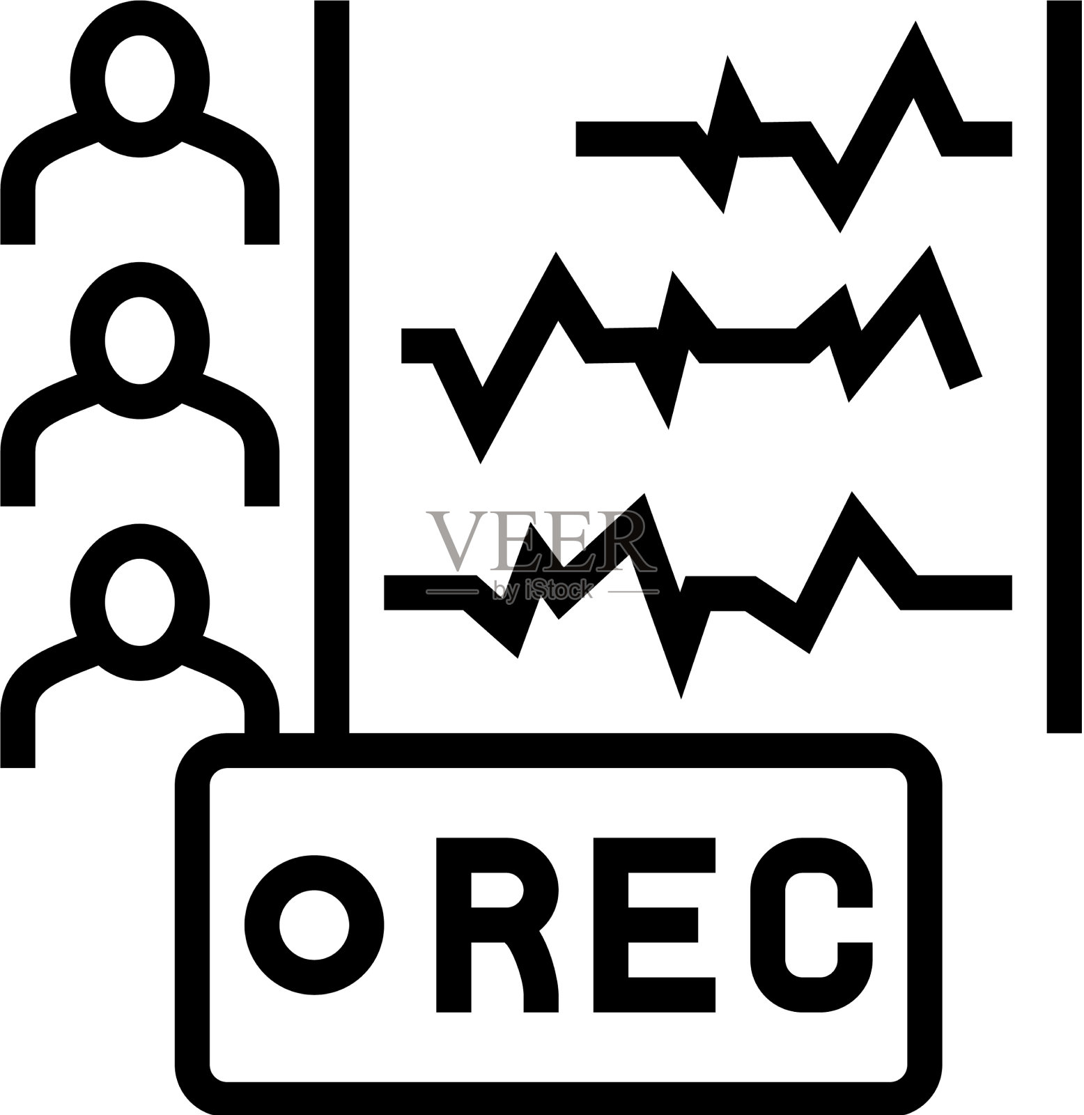 记录电台主持人线图标图标素材