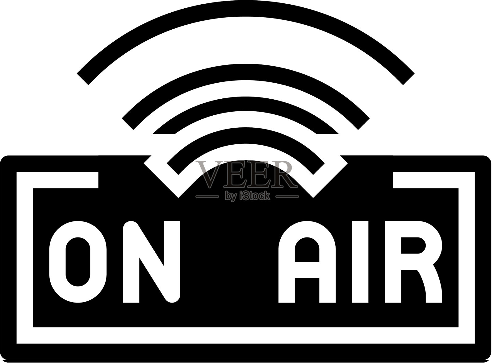 在广播直播播客上字形图标设计元素图片