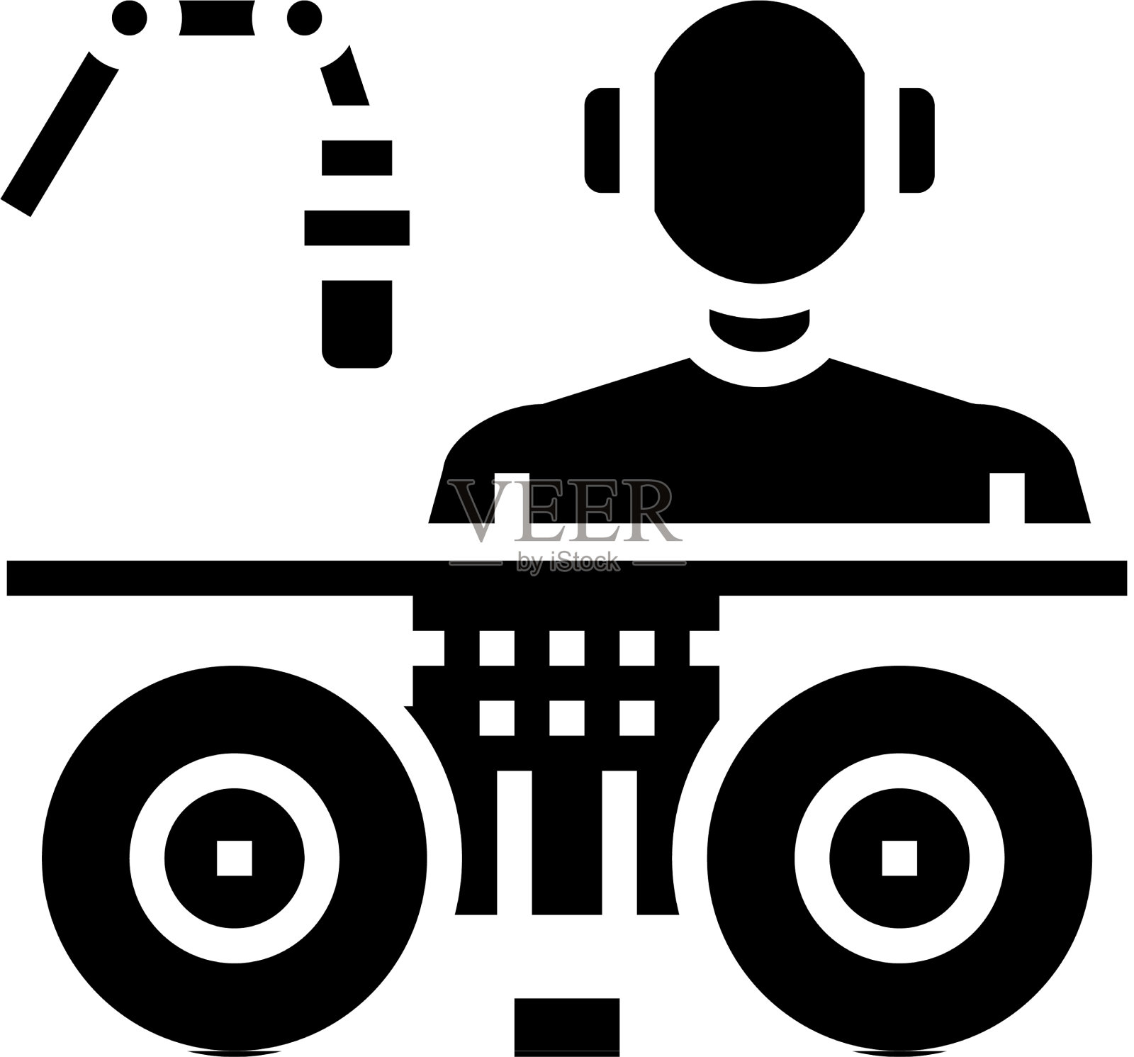 DJ和电台主持人字形图标插画图片素材