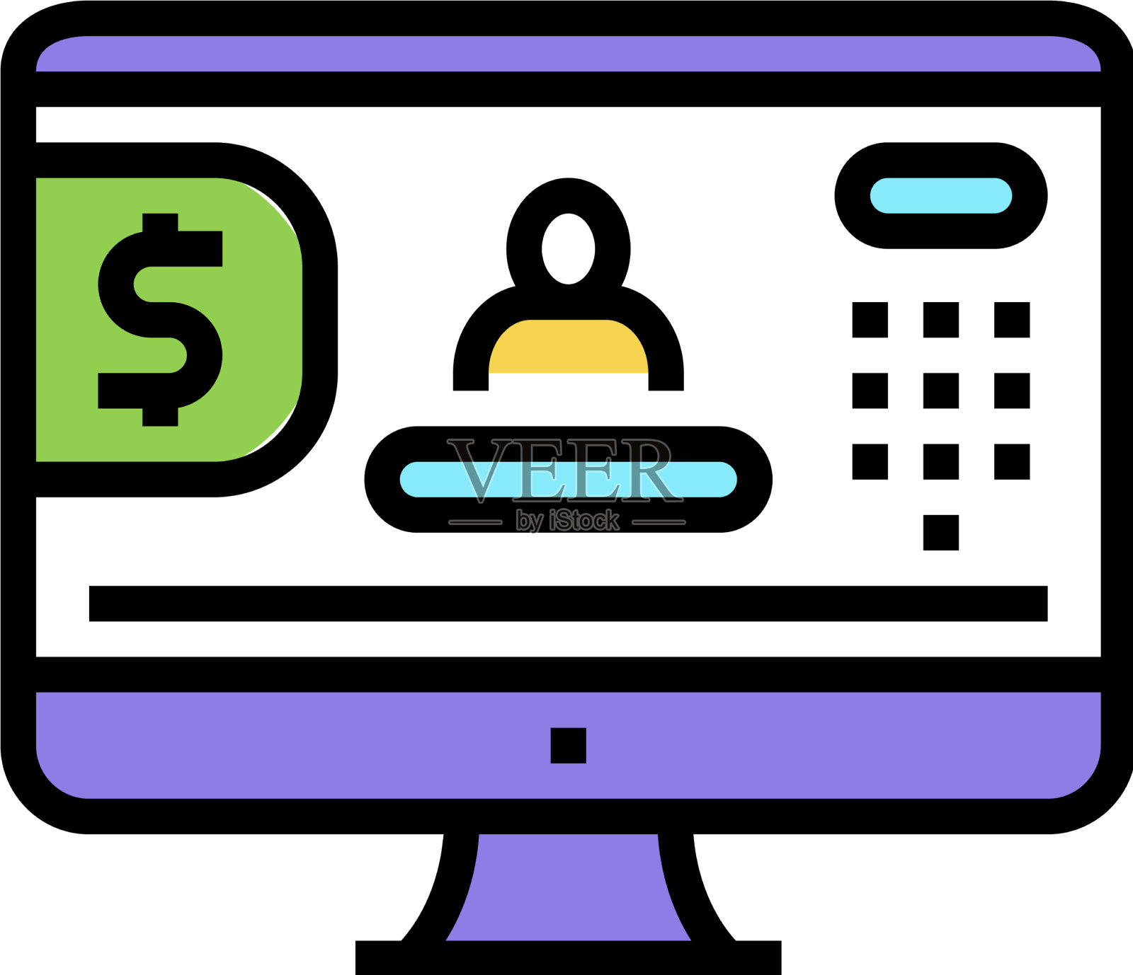 网上银行彩色图标设计元素图片