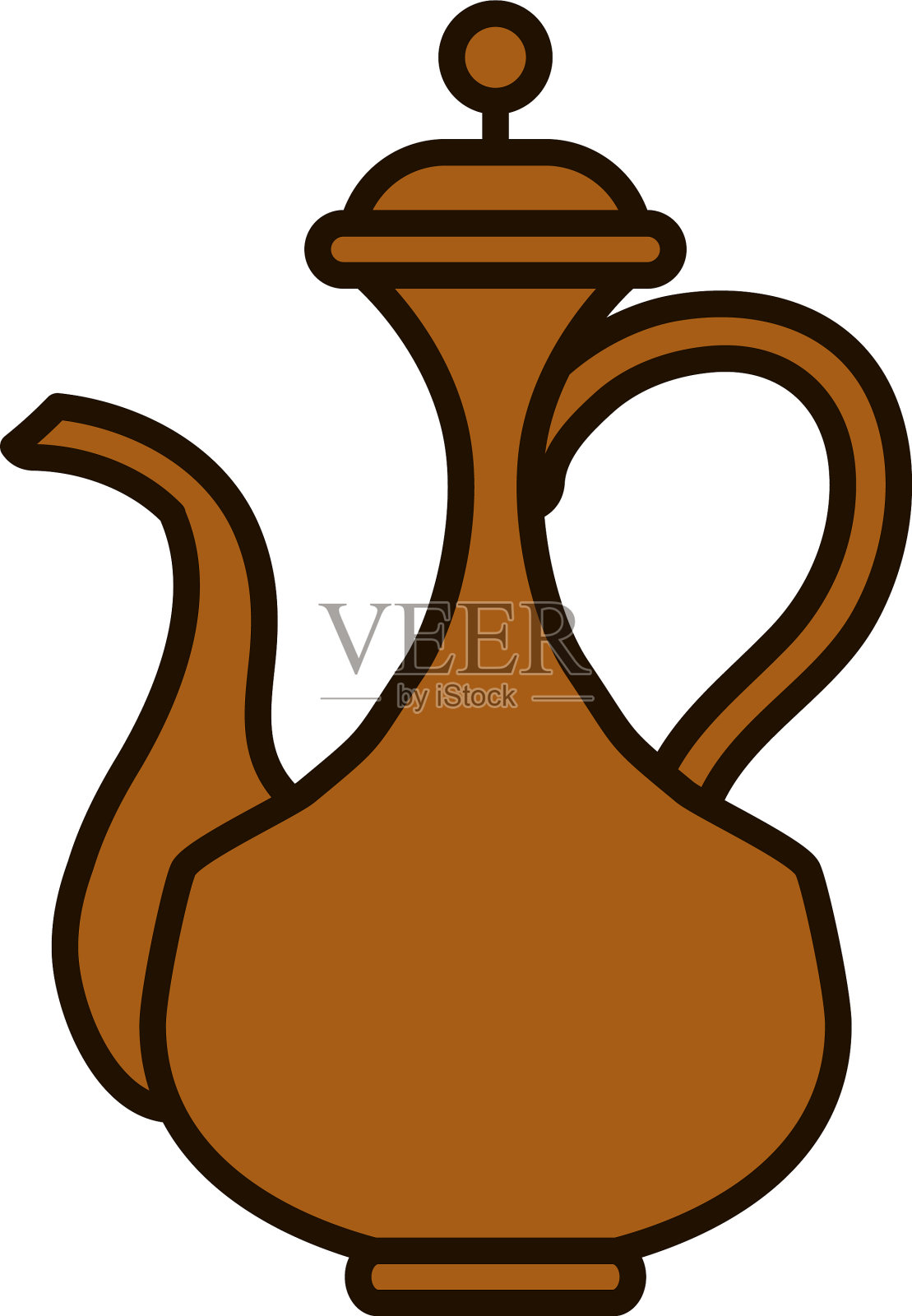 光明节水壶图标线和填充风格设计元素图片