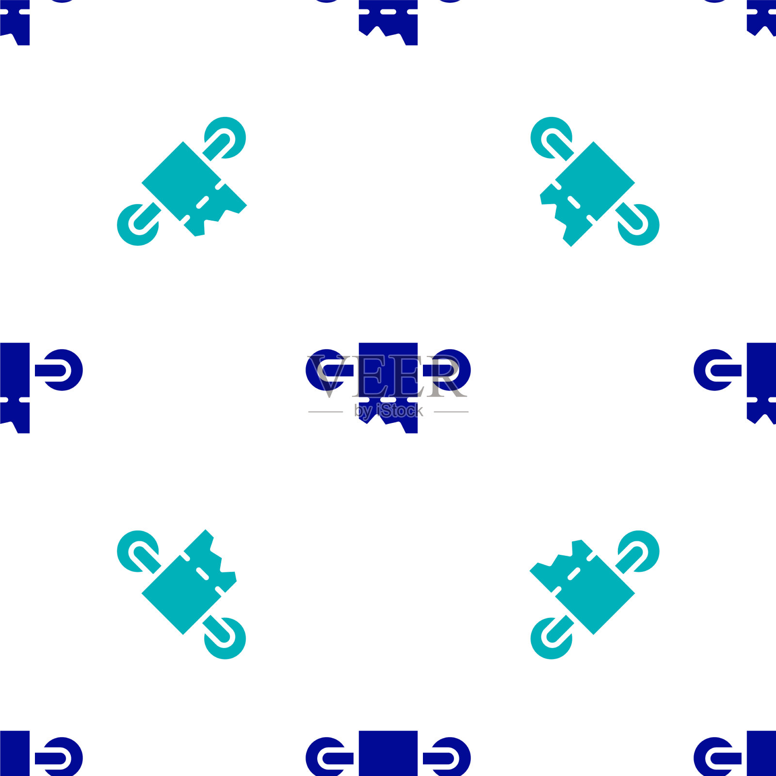 蓝色卫生纸卷图标隔离无缝插画图片素材