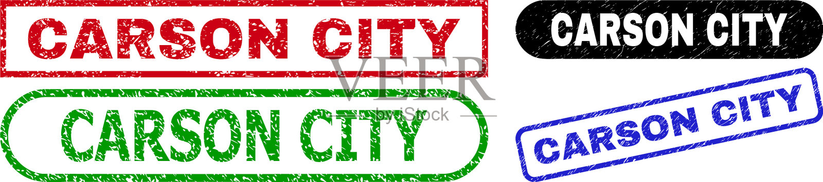 卡森市矩形邮票印章使用危难插画图片素材