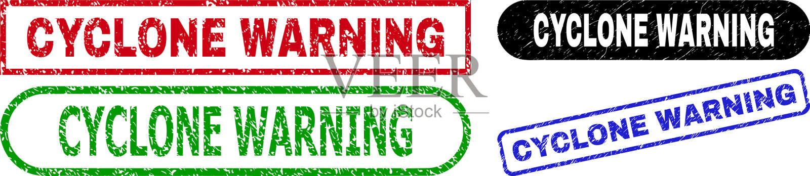 气旋警告矩形水印使用橡胶插画图片素材