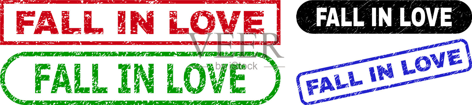 爱上不洁的长方形水印插画图片素材