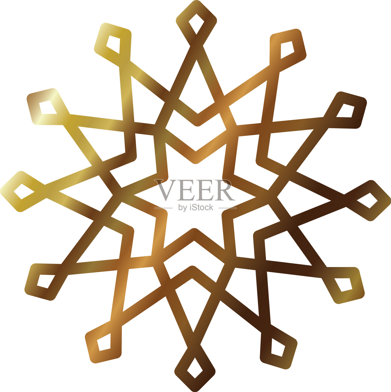 抽象雪花图标渐变风格设计元素图片