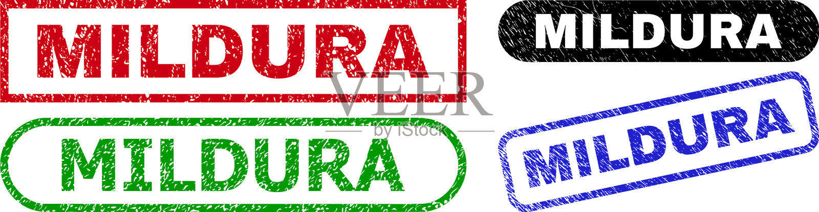 米尔杜拉矩形邮票印章使用刮花插画图片素材