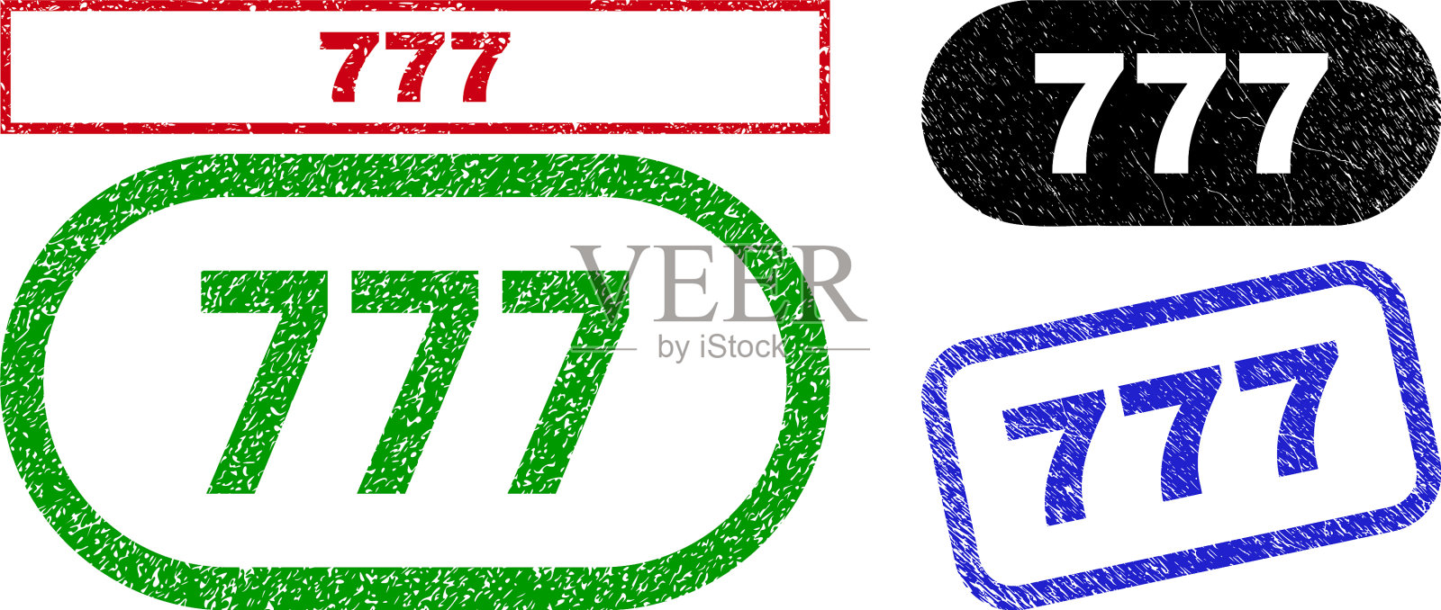 777矩形邮票封条使用不干净的风格插画图片素材