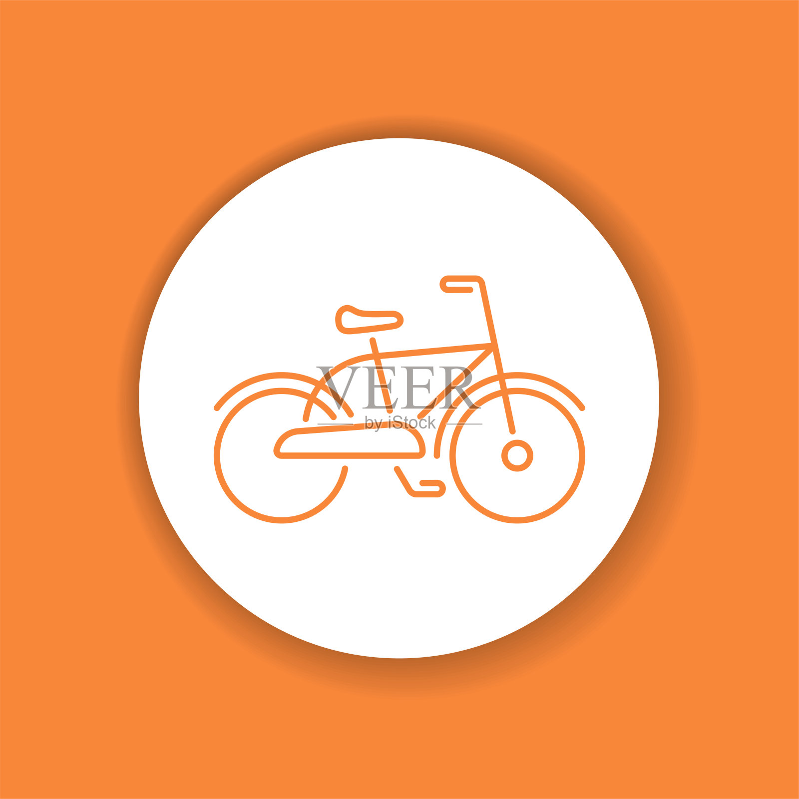 自行车颜色字形图标。城市交通出租。图标素材