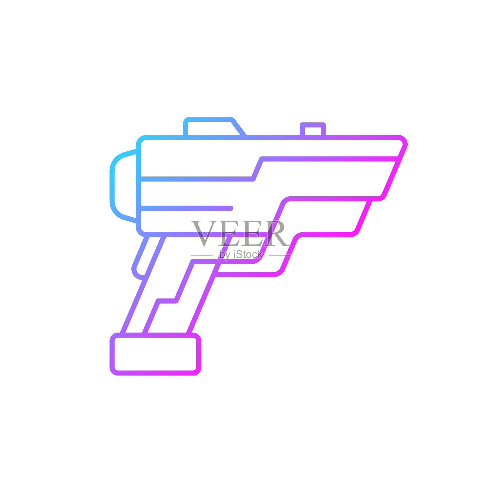 激光武器渐变线性矢量图标插画图片素材
