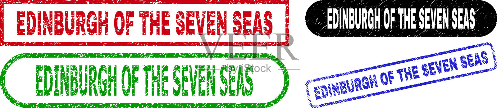 爱丁堡七海矩形水印插画图片素材