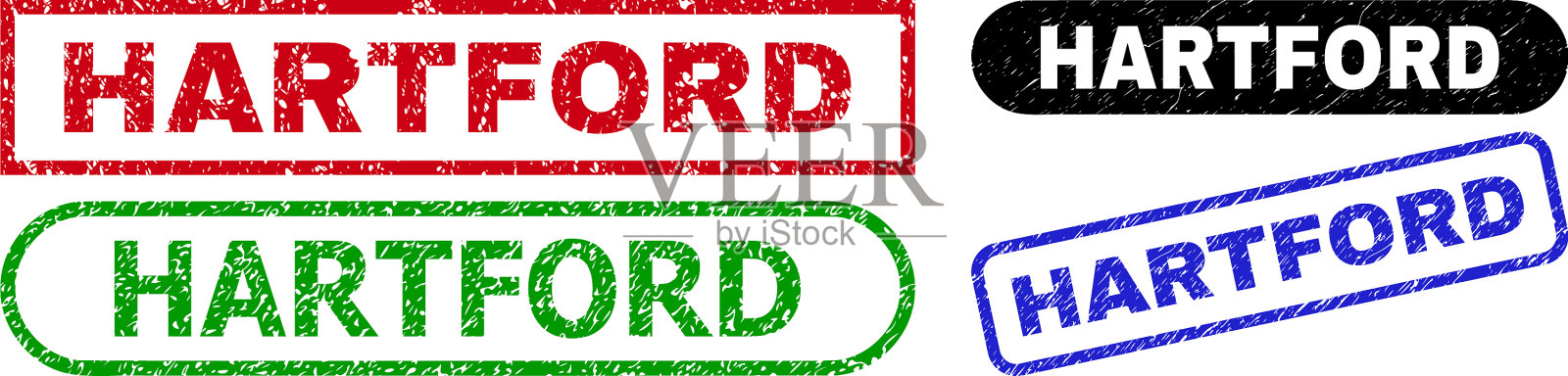 哈特福德矩形水印显示遇险插画图片素材