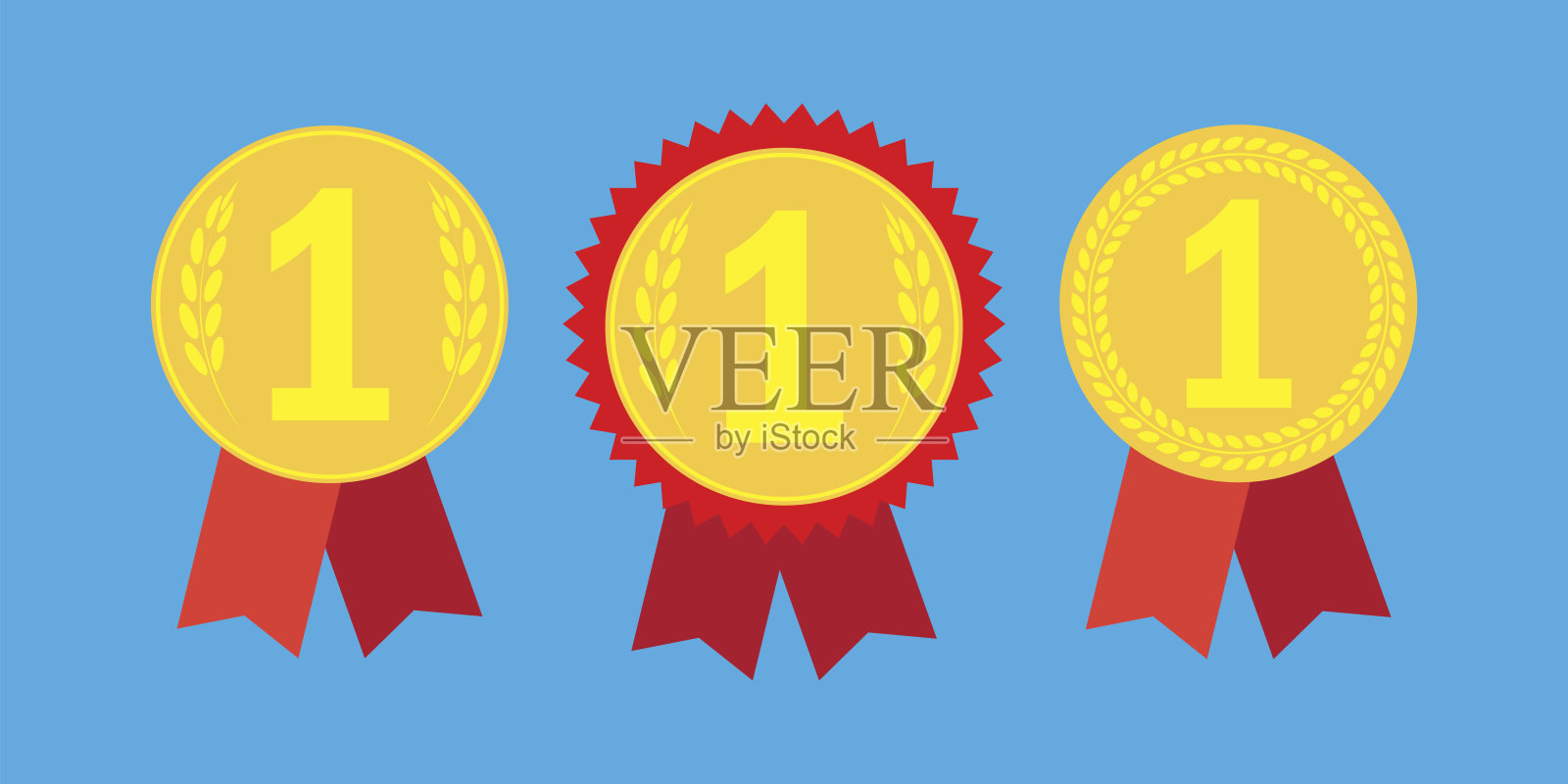 平奖牌第一名。总冠军奖杯。广场设计。体育运动奖。冠军奖。股票的形象。矢量插图。每股收益10。插画图片素材