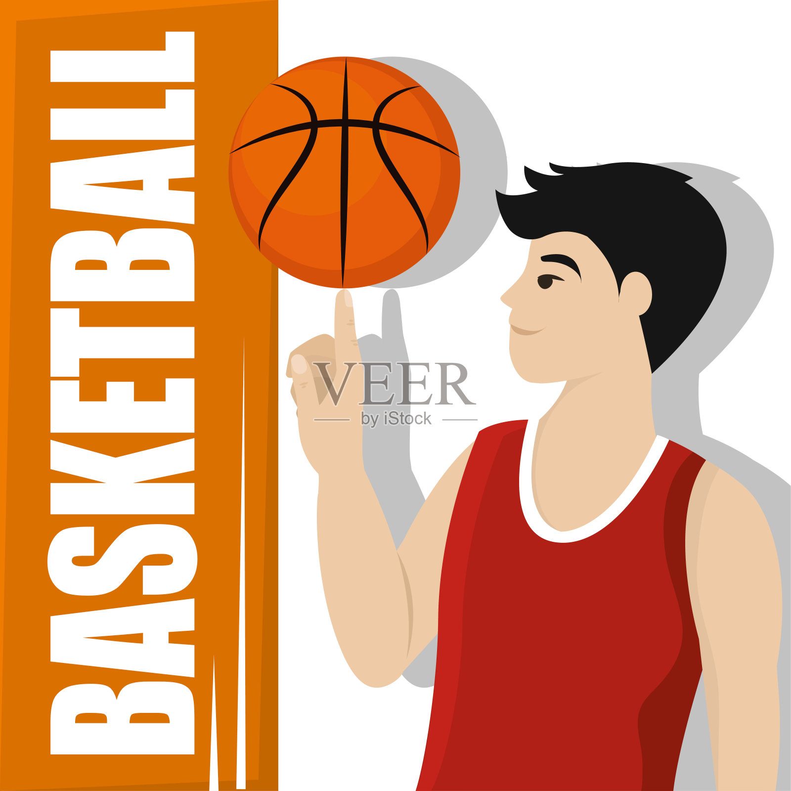 有球的篮球运动员插画图片素材