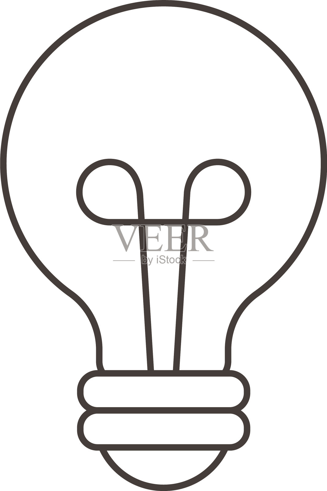 电灯泡能源动力卡通线风格图标素材