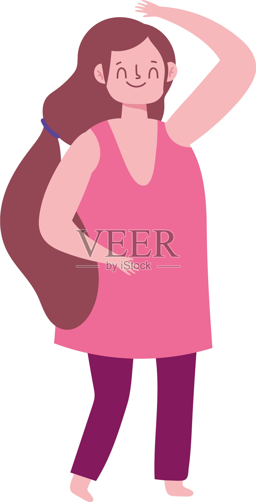 卡通人物站在旁边跳舞设计元素图片