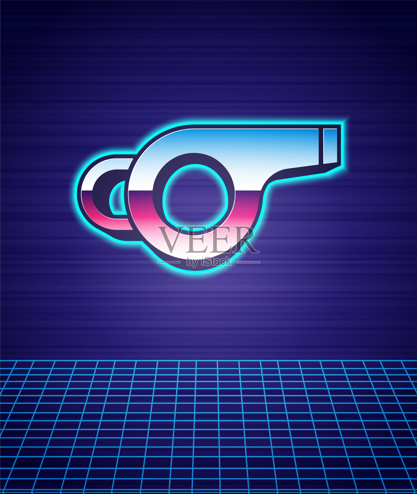 复古风格的哨子图标孤立的未来插画图片素材