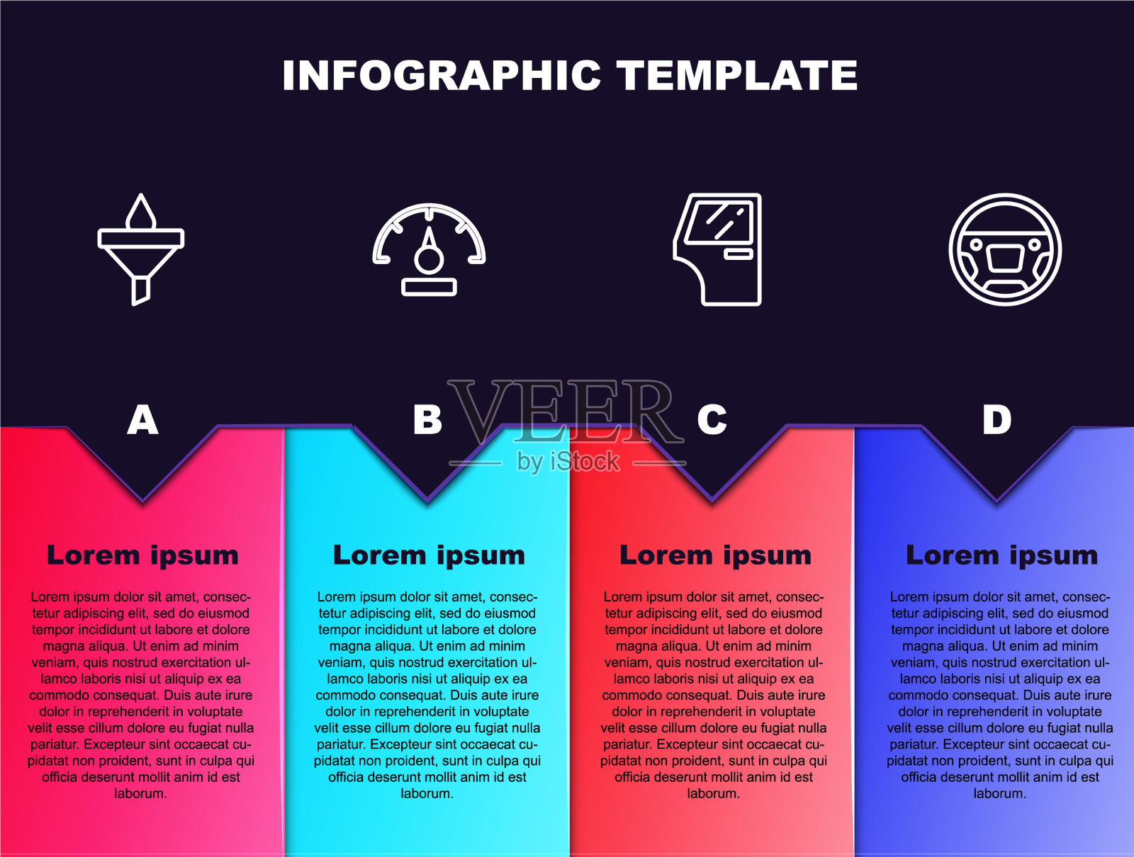 设线漏斗和滴油速度计车插画图片素材