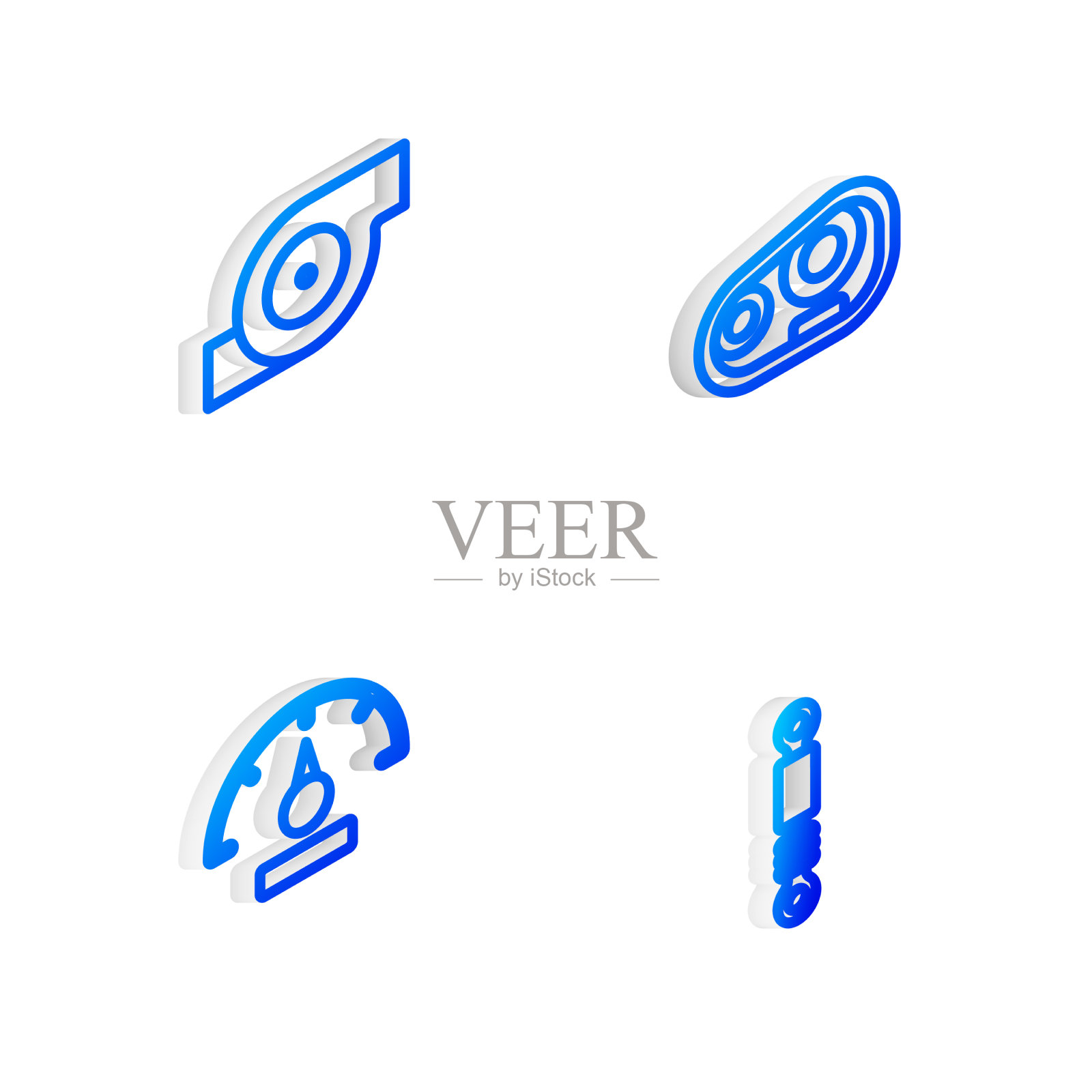 设定汽车前灯等距线图标素材