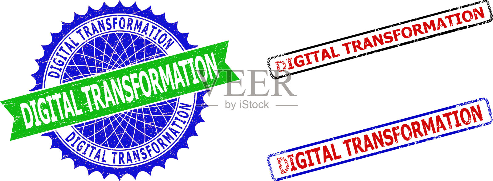 数字变换玫瑰形和矩形插画图片素材