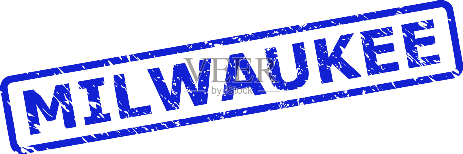 密尔沃基邮票与橡胶纹理和圆形插画图片素材