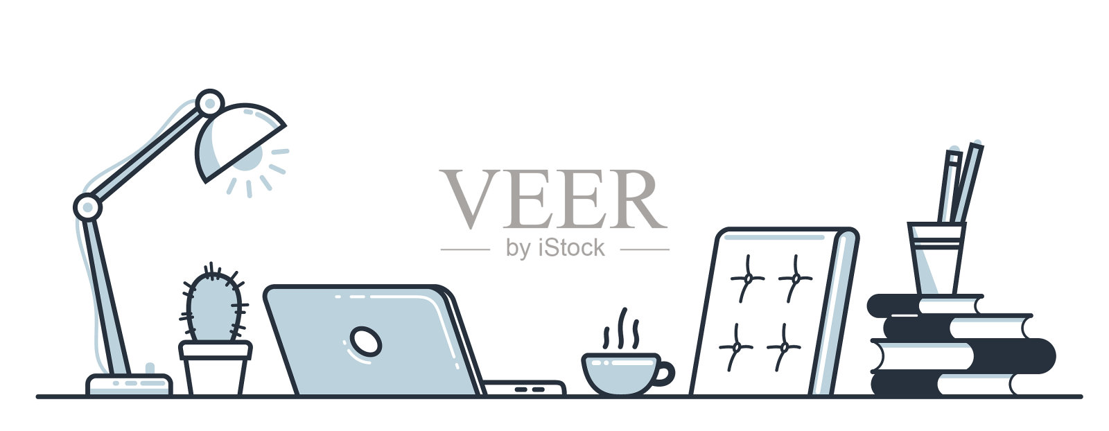 教育或智力工作概念办公桌设计元素图片