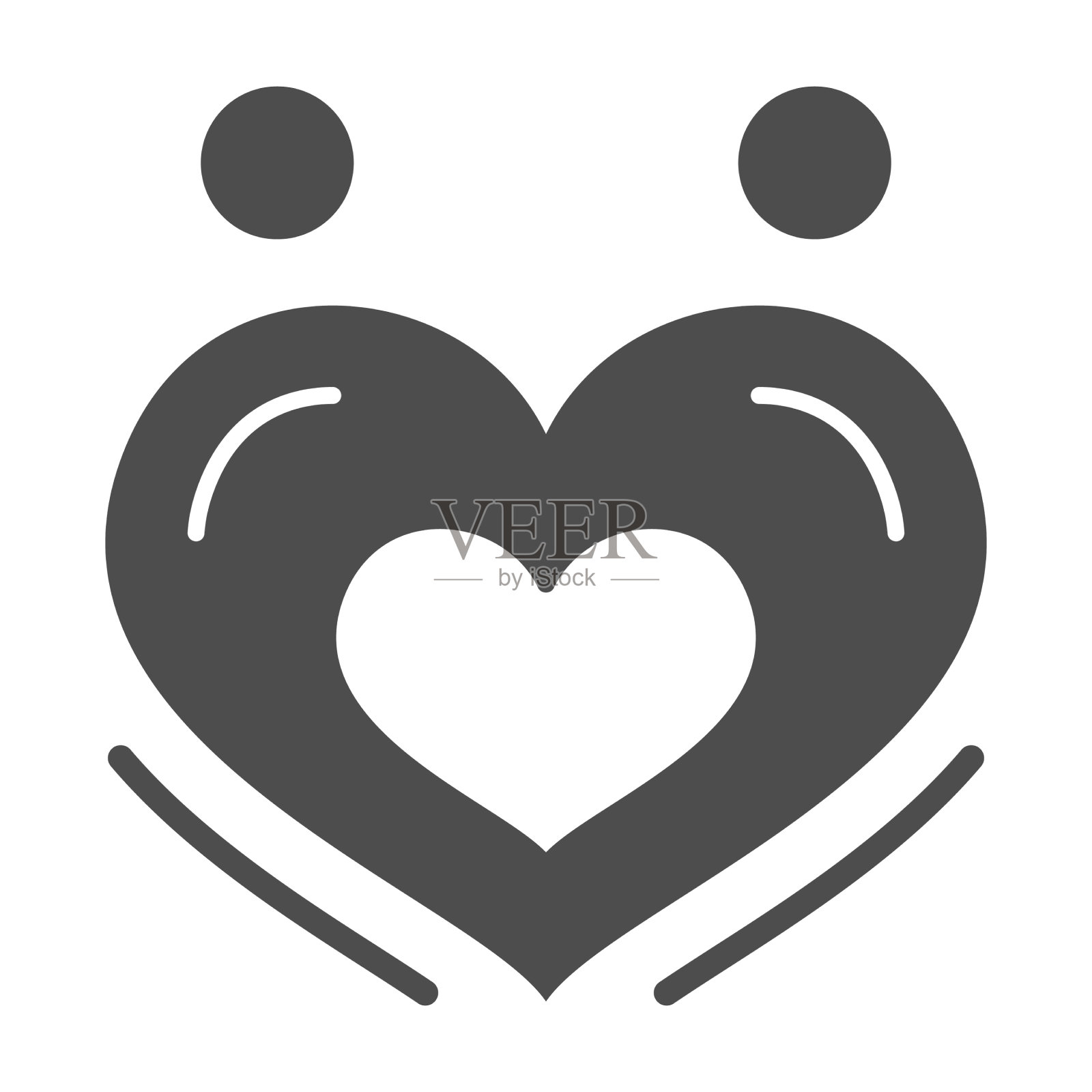 两个情人组成一个心形的图标情人节图标素材