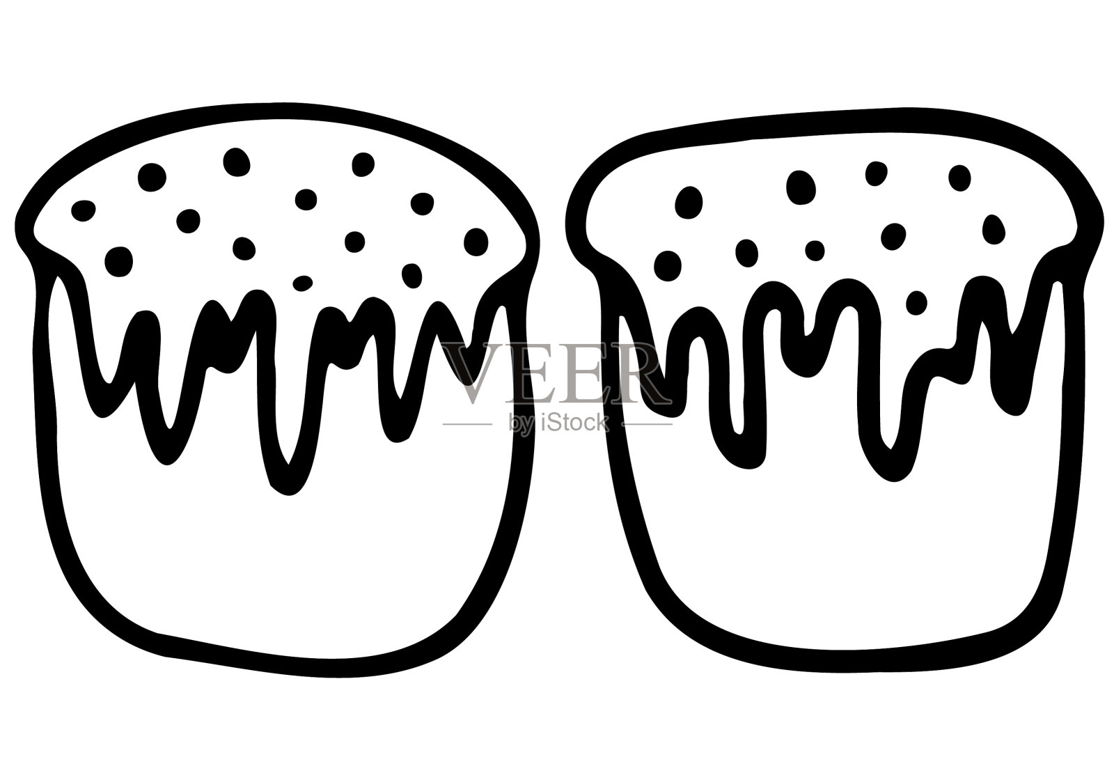 节日蛋糕用复活节烘焙手绘插画图片素材