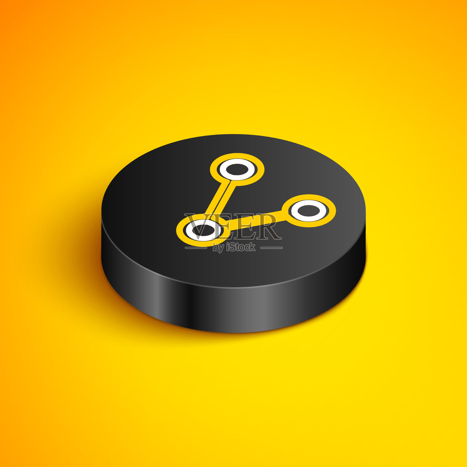 等距线共享图标隔离在黄色插画图片素材