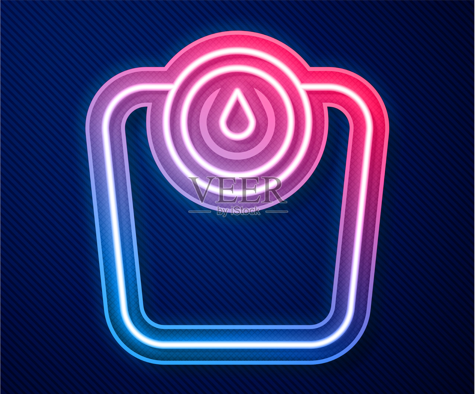 霓虹灯线浴室秤图标孤立图标素材