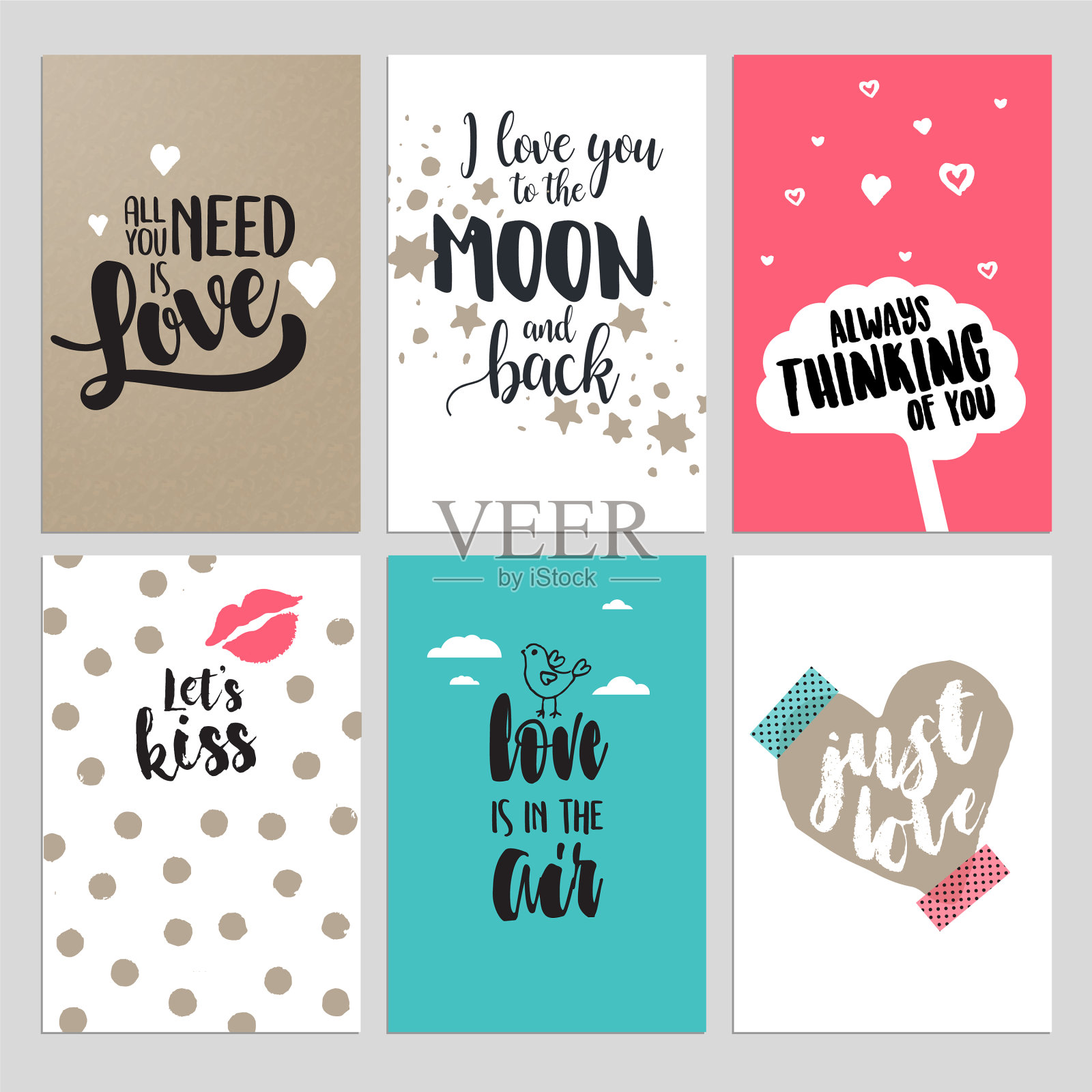 设置情人节贺卡插画图片素材