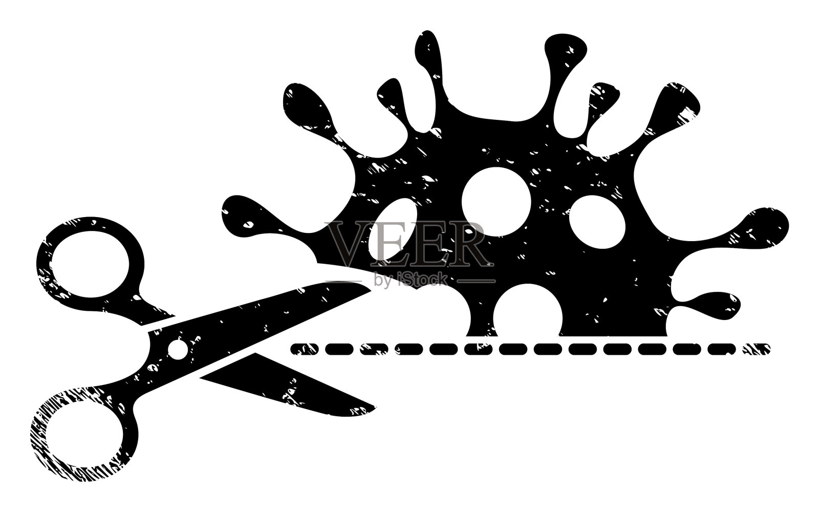 割冠状病毒划伤图标符号设计元素图片
