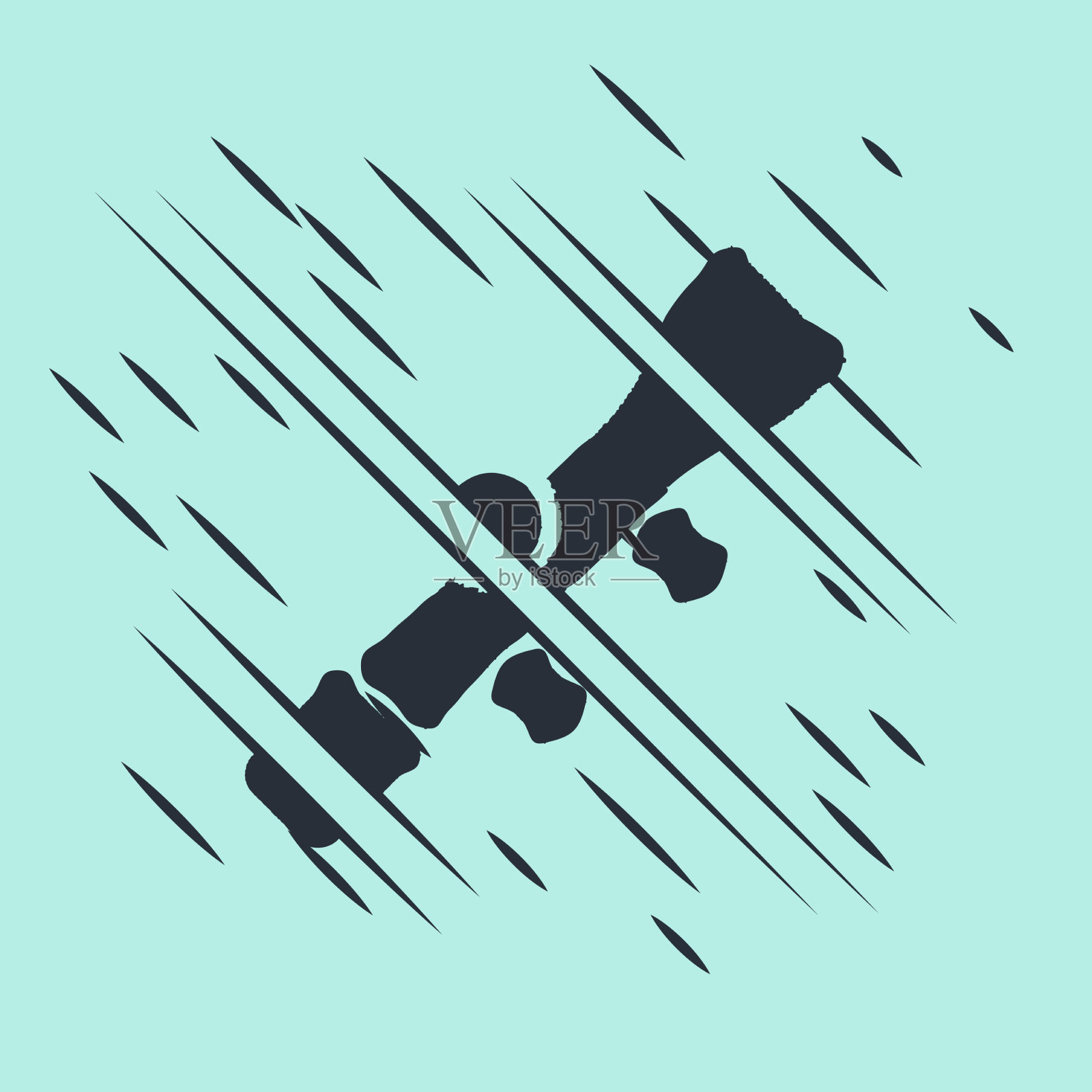 黑色狙击瞄准器图标孤立在绿色上插画图片素材