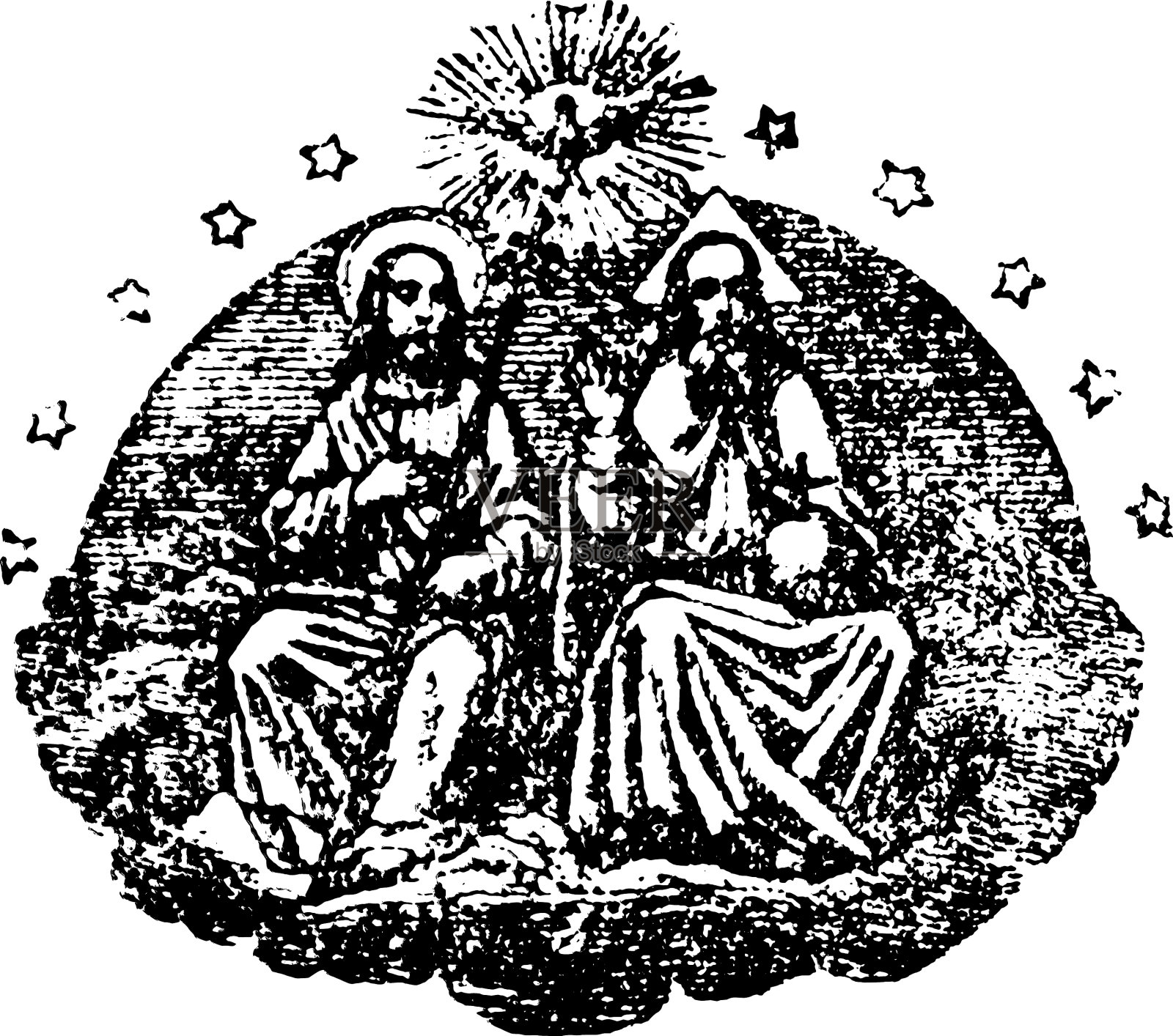 古董宗教圣经画或设计元素图片