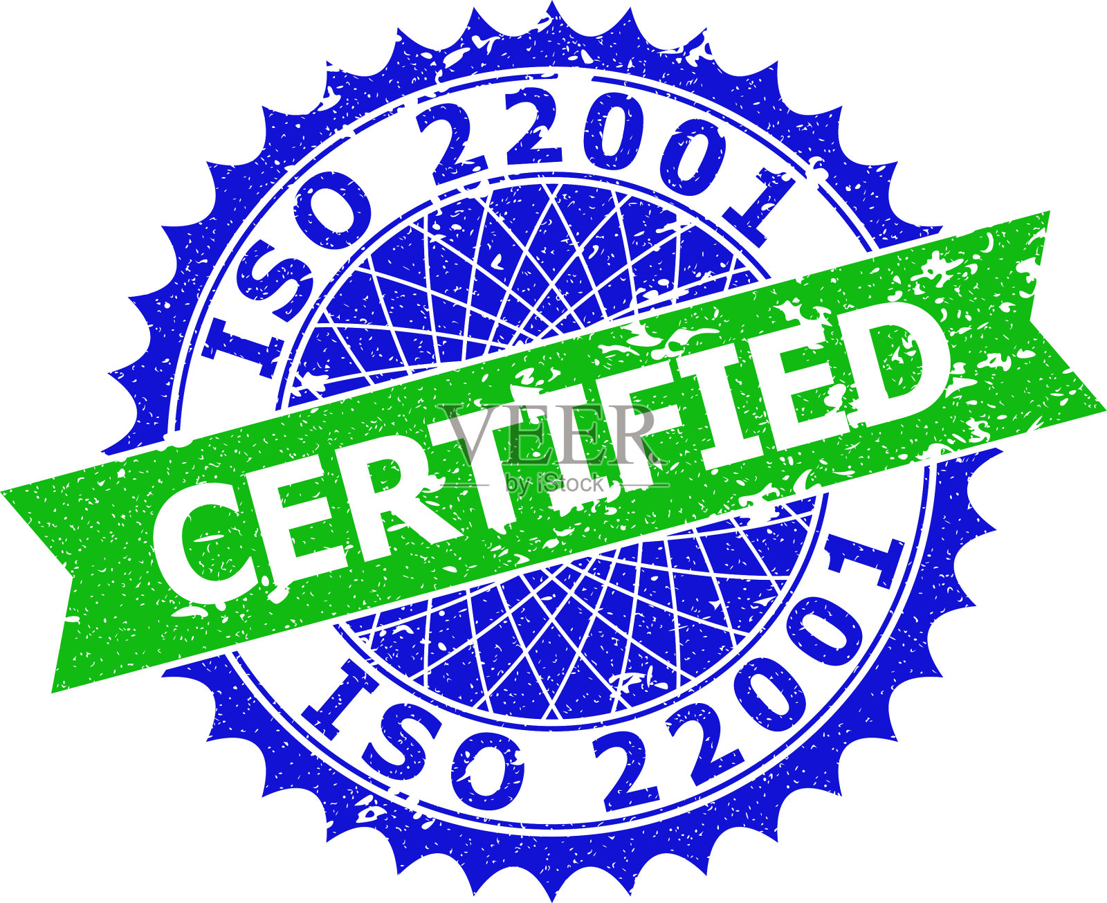 Iso 22001认证双色玫瑰花形刻花插画图片素材