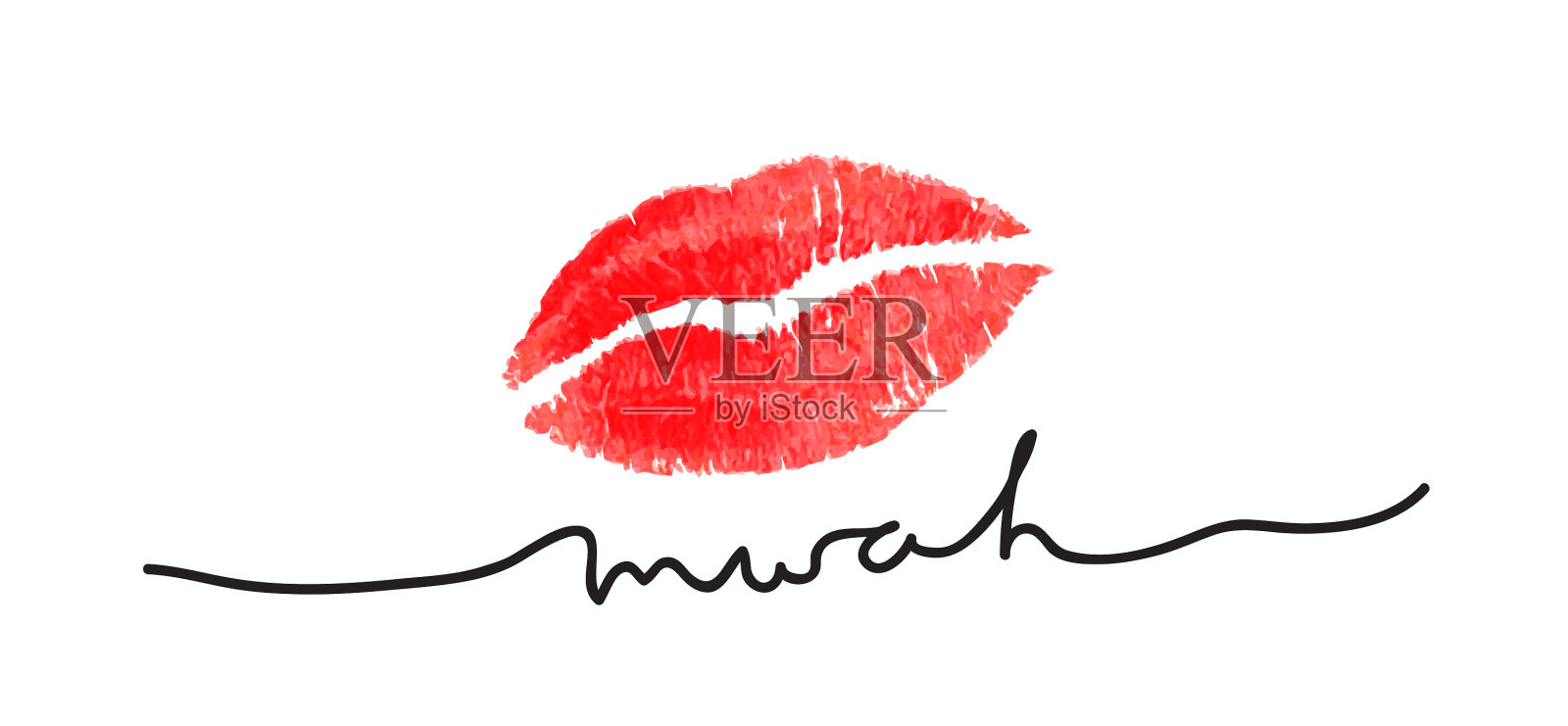 抽象的爱情符号与手写文字设计元素图片