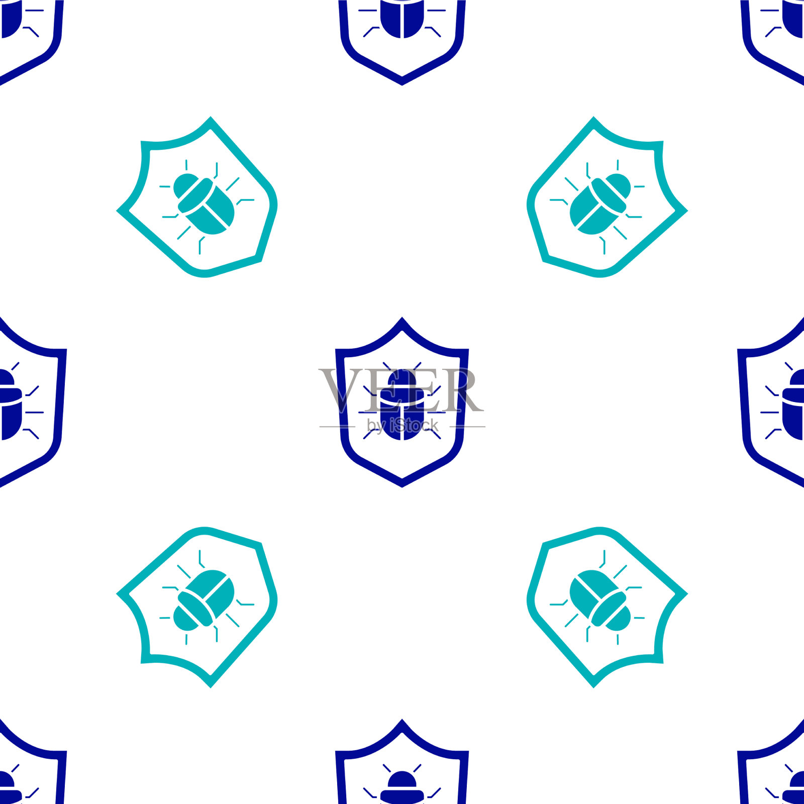 蓝色系统错误概念图标隔离无缝插画图片素材