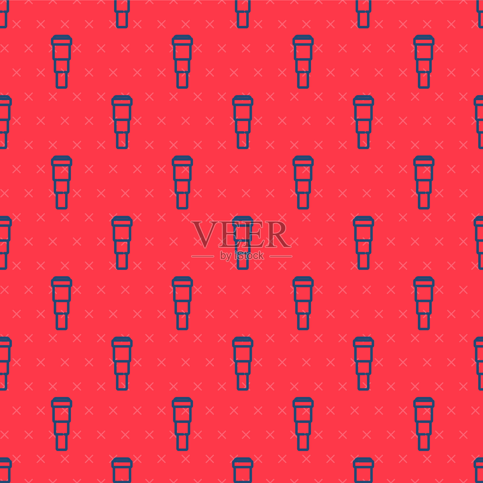 蓝线望远镜望远镜镜头图标孤立插画图片素材