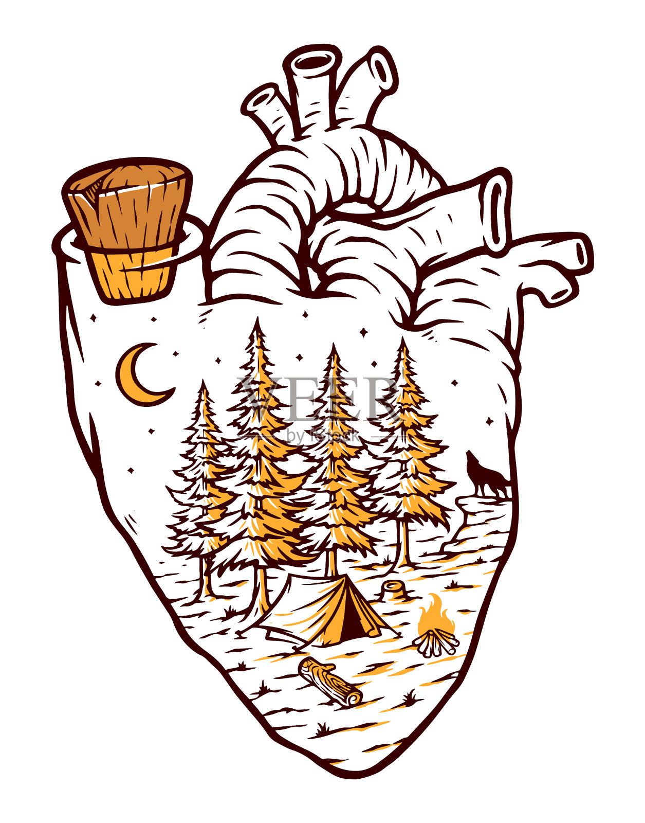 大自然在我心中设计元素图片