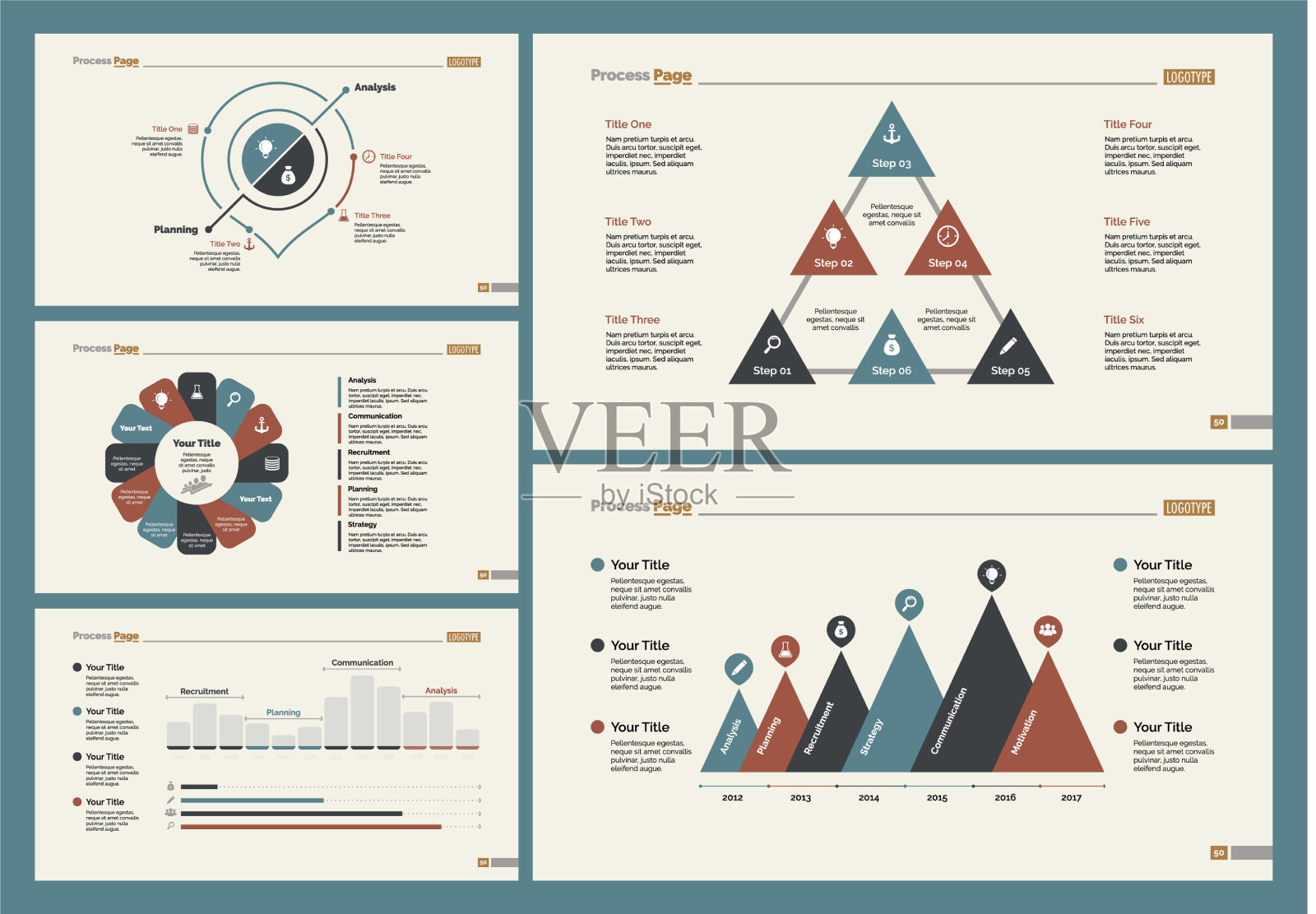 5个培训幻灯片模板集设计模板素材