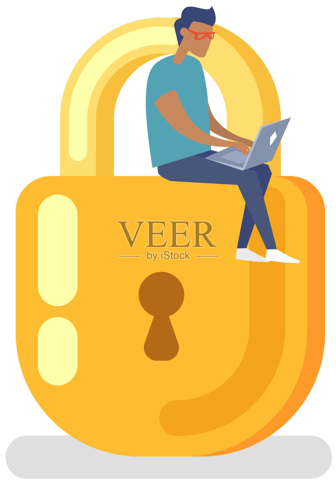 保护个人信息用户插画图片素材